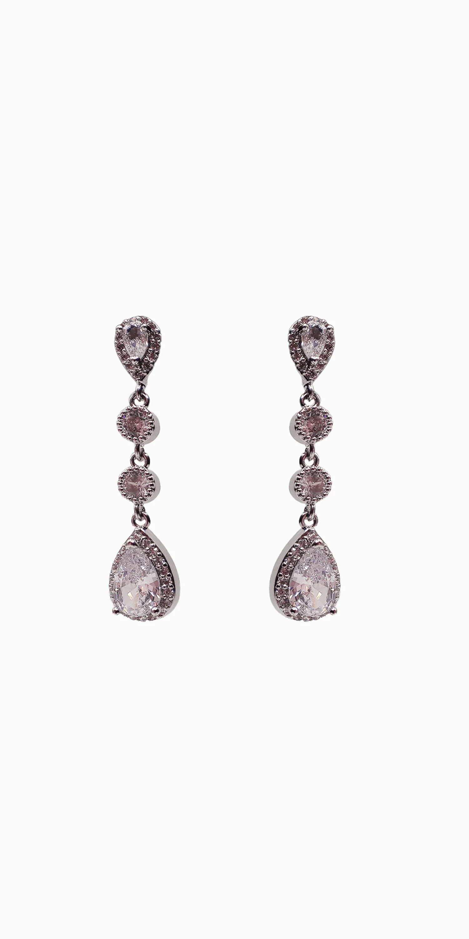 4 Stone Linear Drop Earring - Image 2
