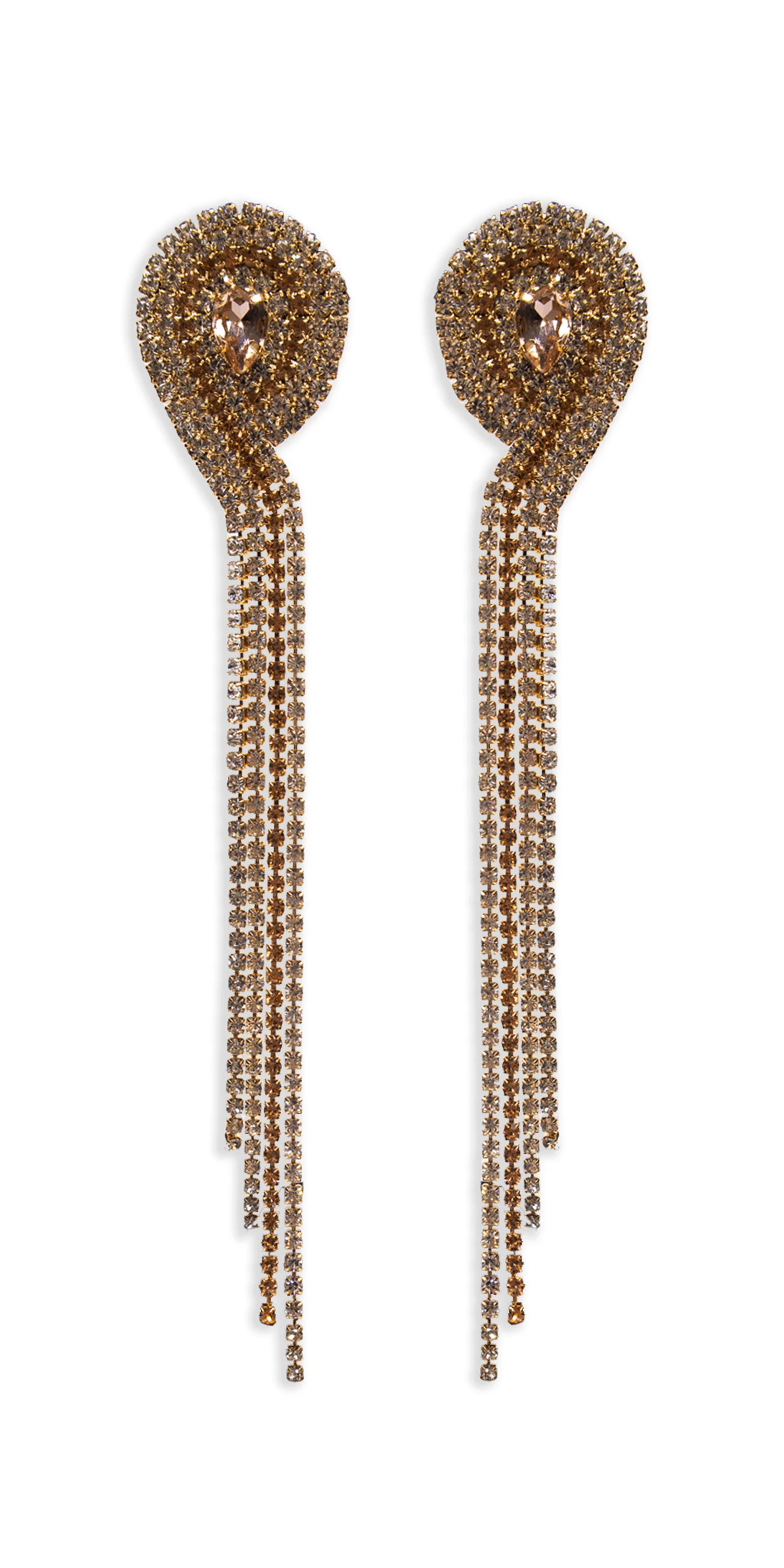4 Strand Rhinestone Dangle Earrings - Image 2