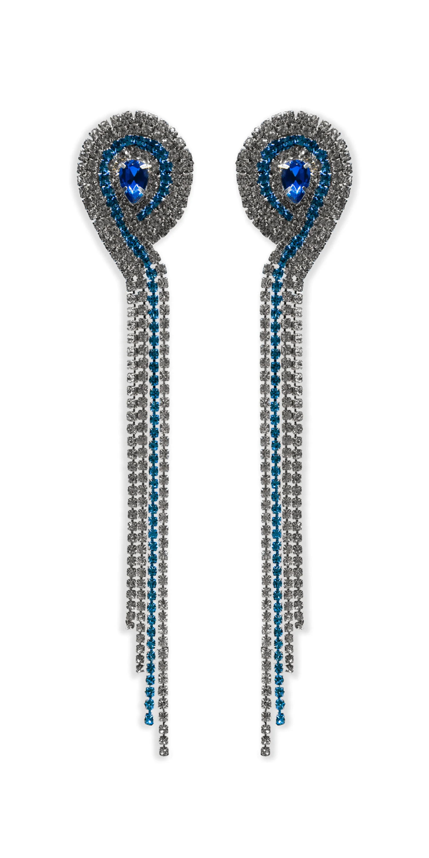 4 Strand Rhinestone Dangle Earrings - Image 3