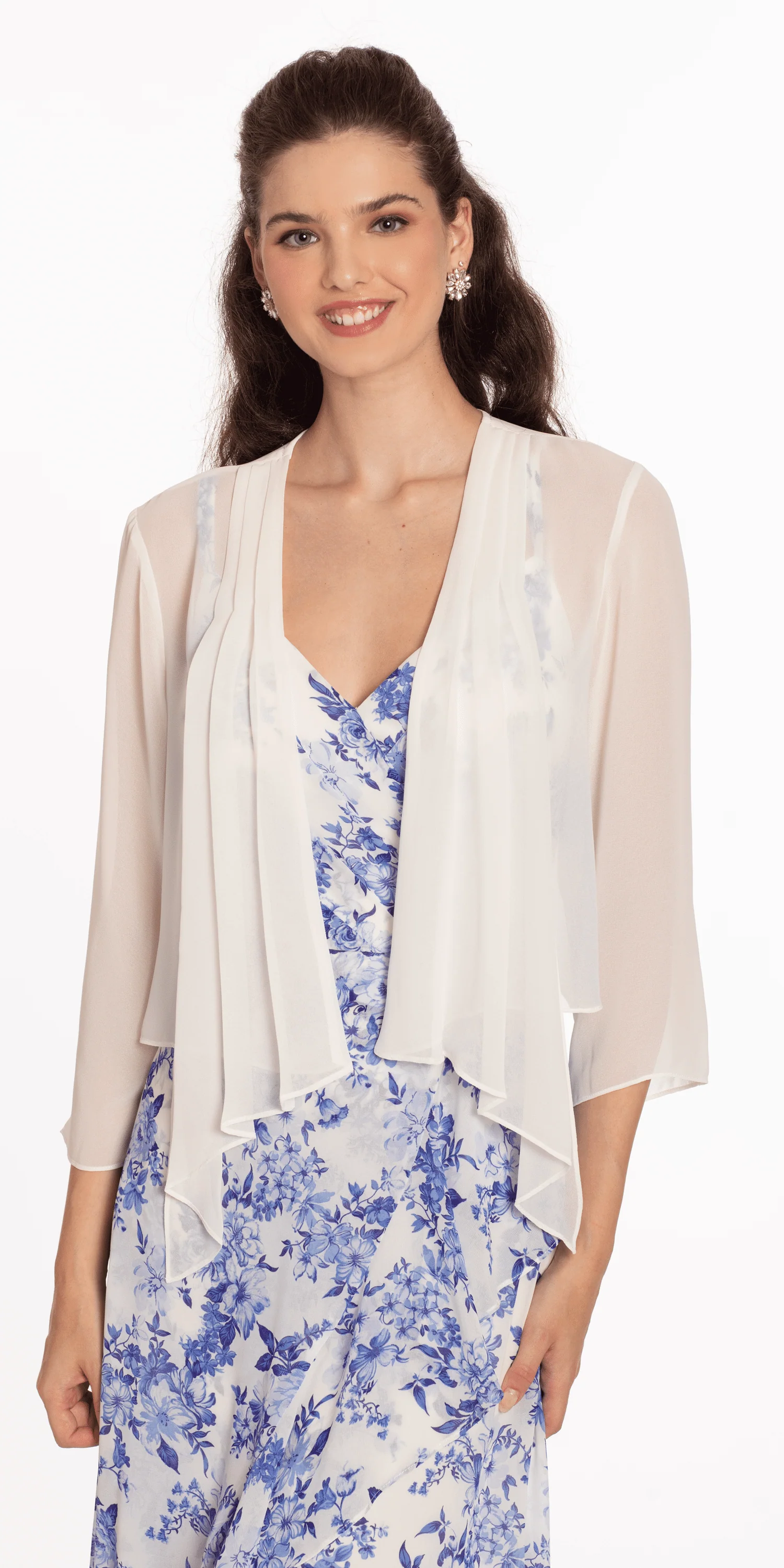 Chiffon Drape Front Jacket with Sleeves - Image 5