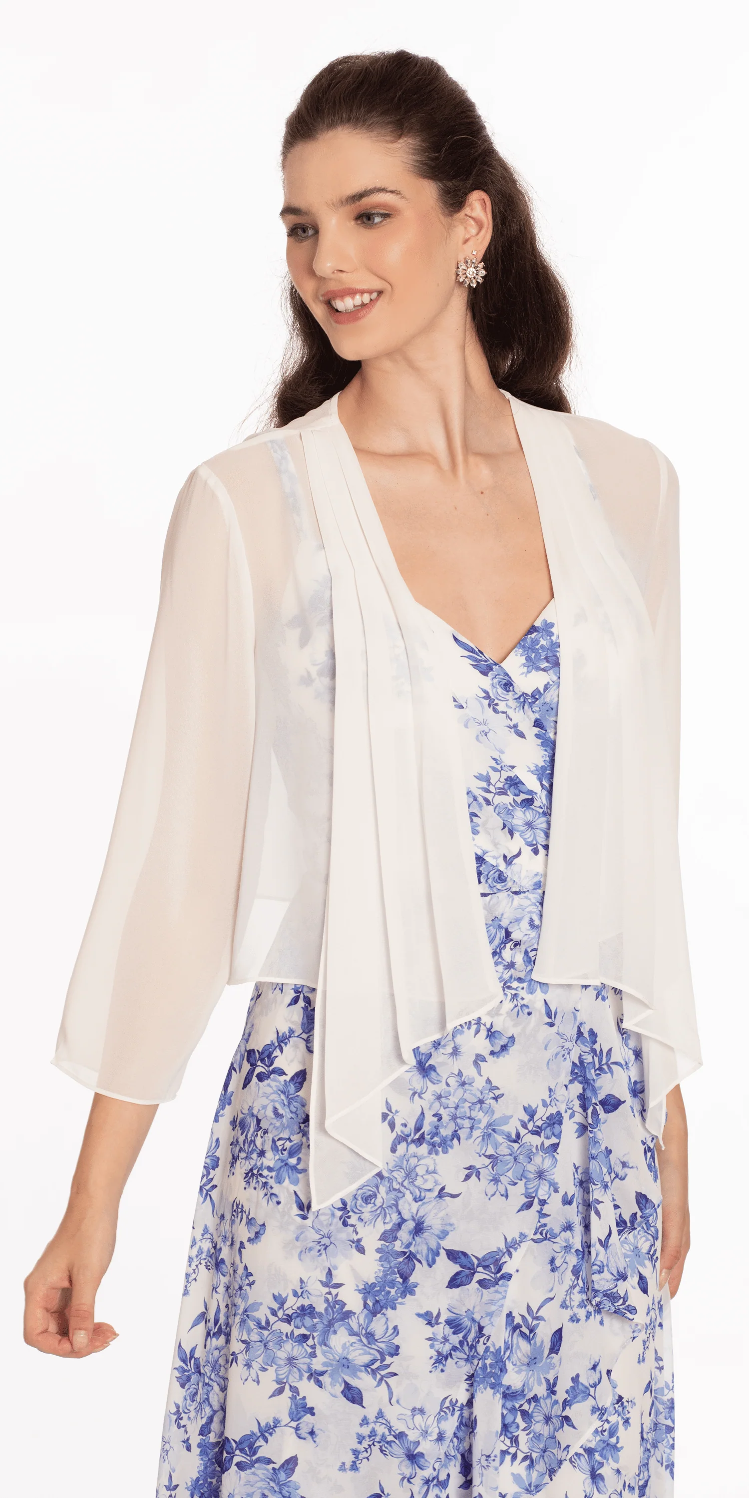 Chiffon Drape Front Jacket with Sleeves - Image 6