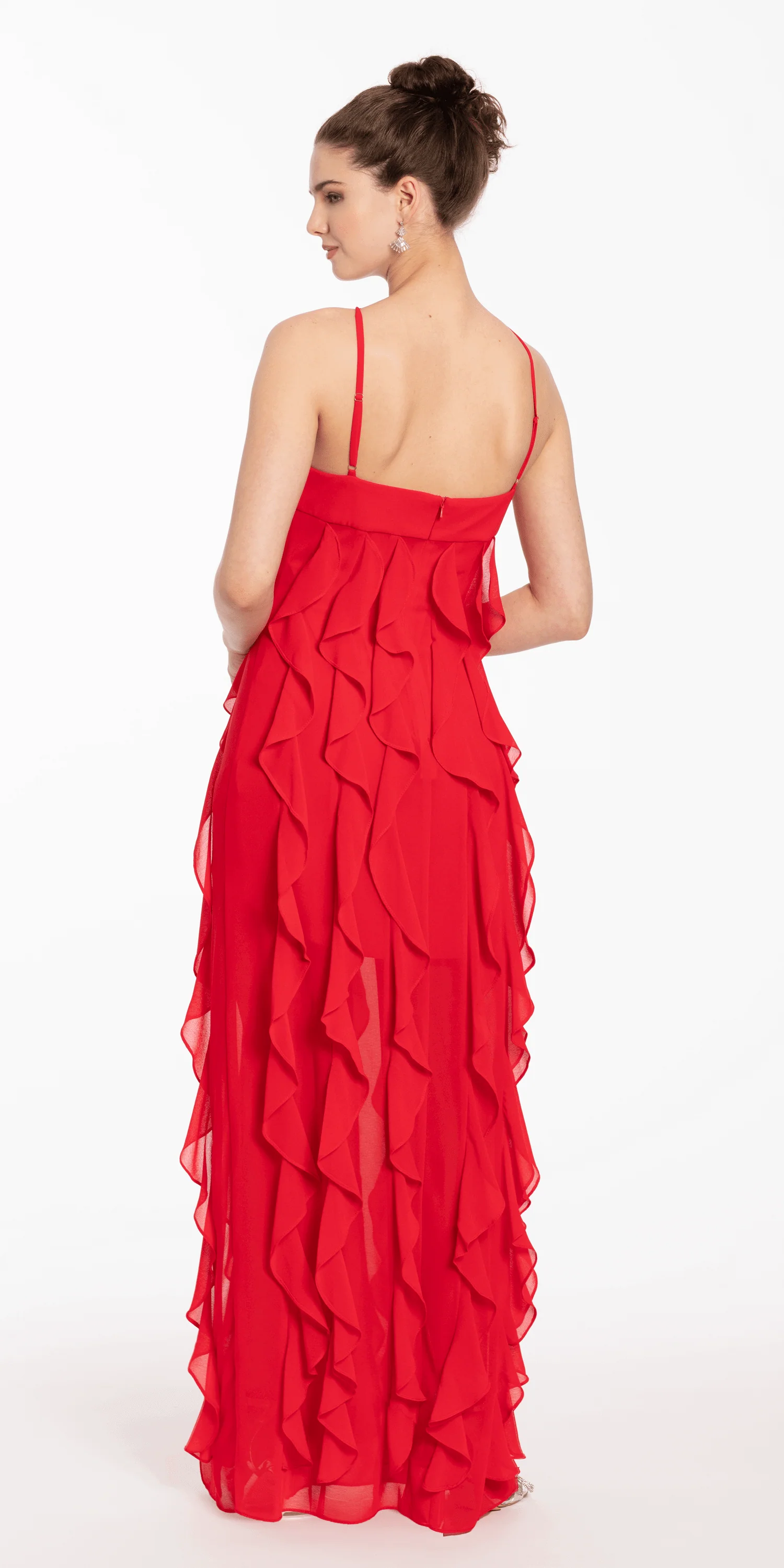 Chiffon Halter Neck Ruffle Dress - Image 5