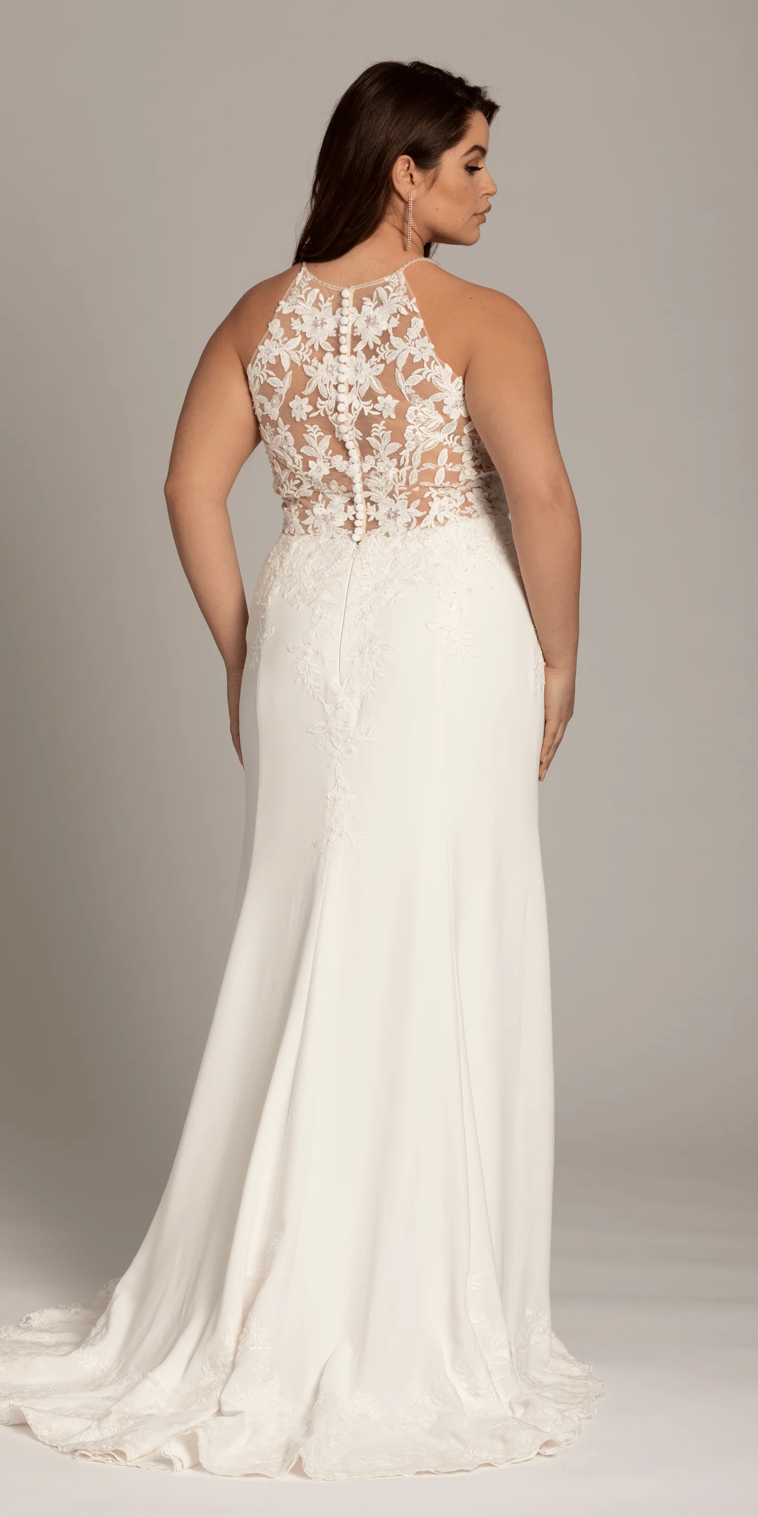 Crepe Floral Embellished Racer Back Dress with Leaf Beading Detail - Image 6