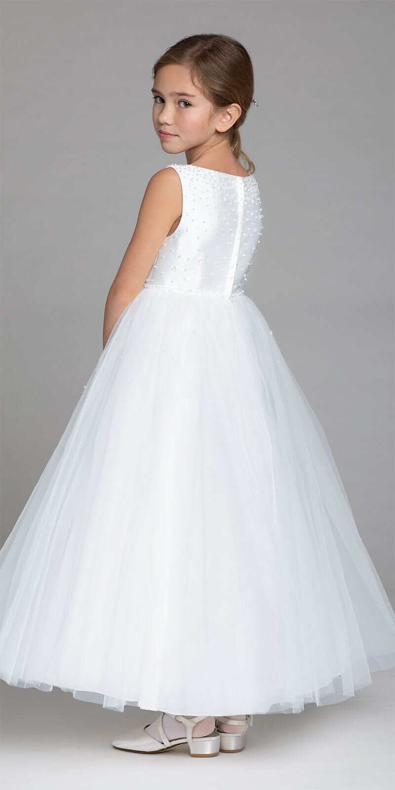 Crystal Beaded Mikado Tulle Dress - Image 3