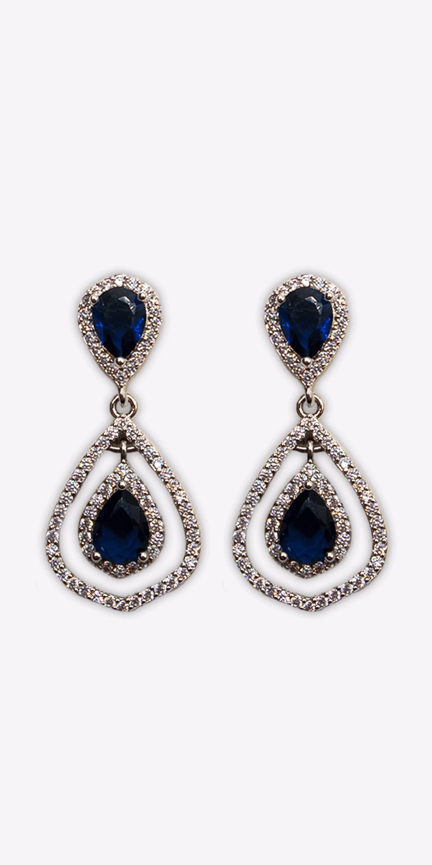 Double Teardrop Cubic Zirconia Earrings