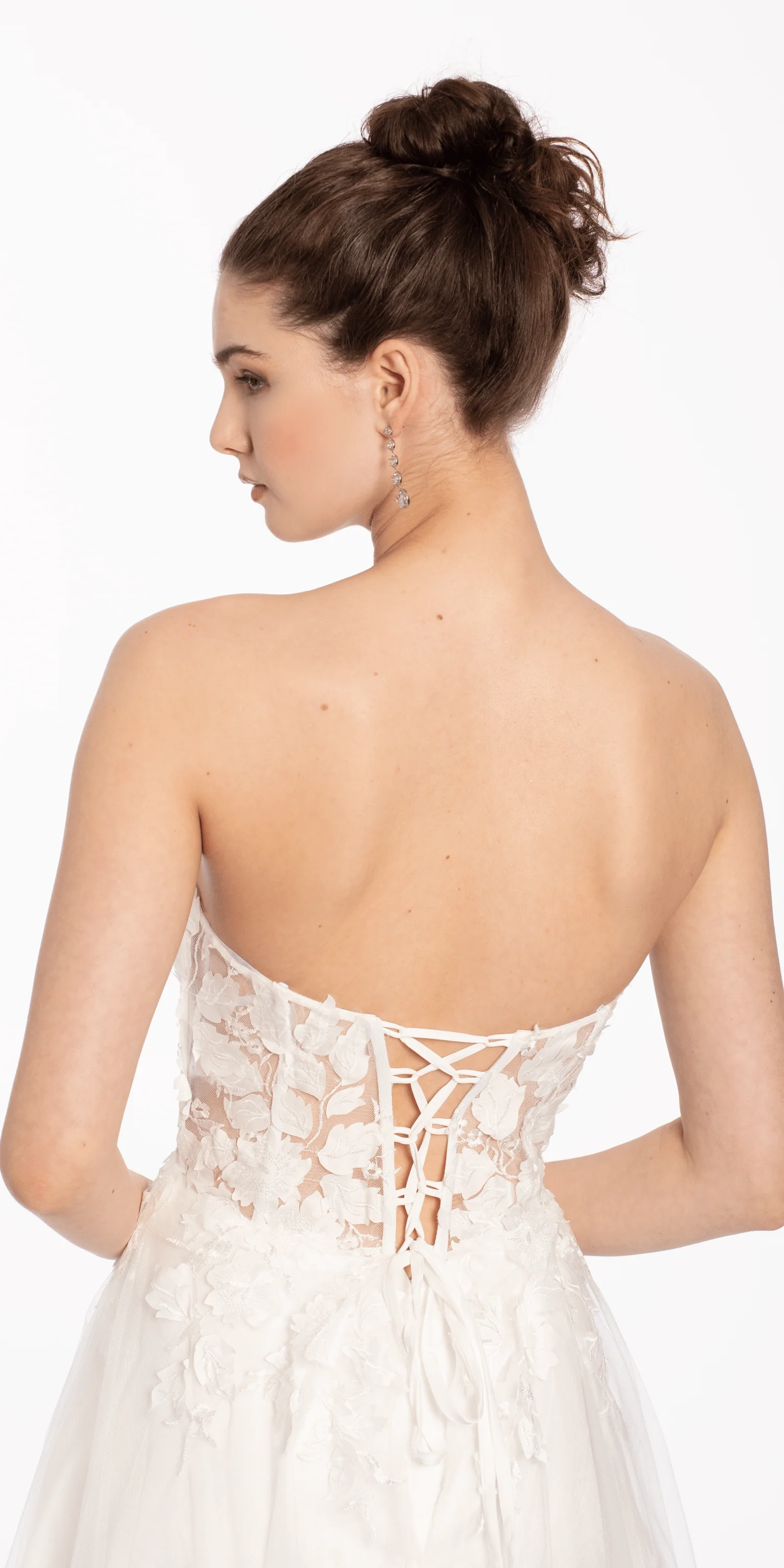 Floral Mesh Applique Corset A Line Dress - Image 4