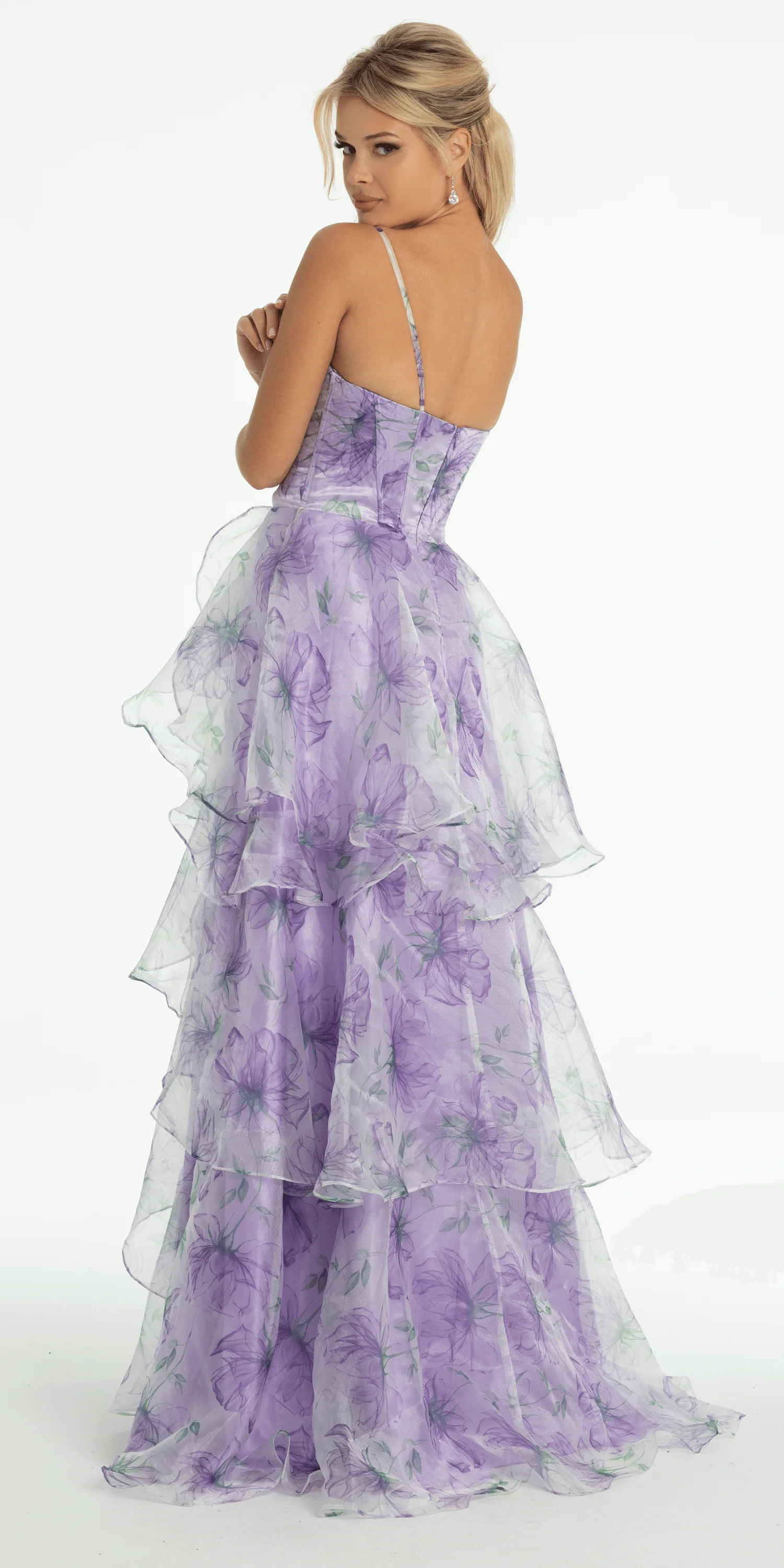 Floral Organza Tiered Corset Ballgown - Image 5