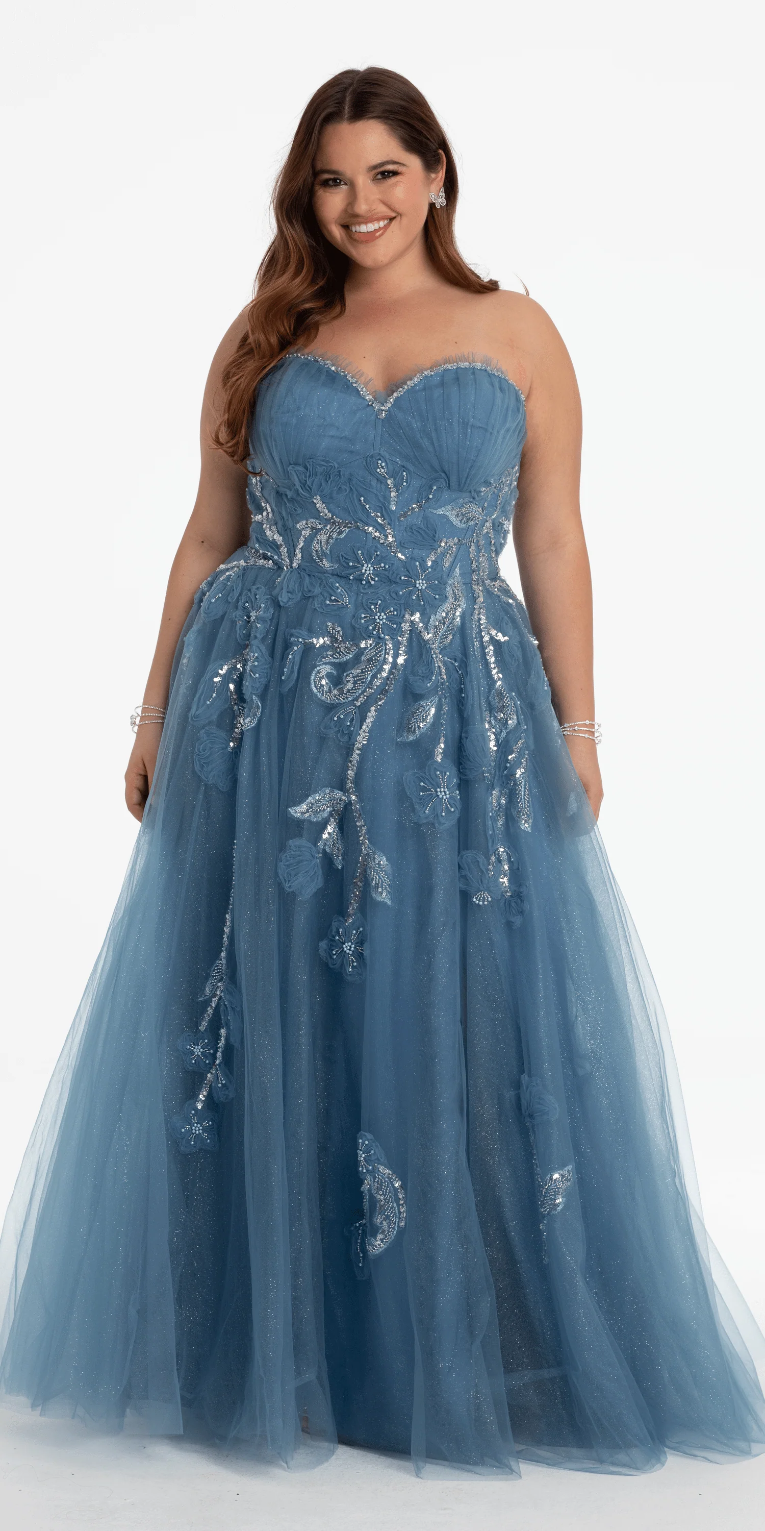 Glitter Tulle Embellished Sweetheart Ballgown - Image 5