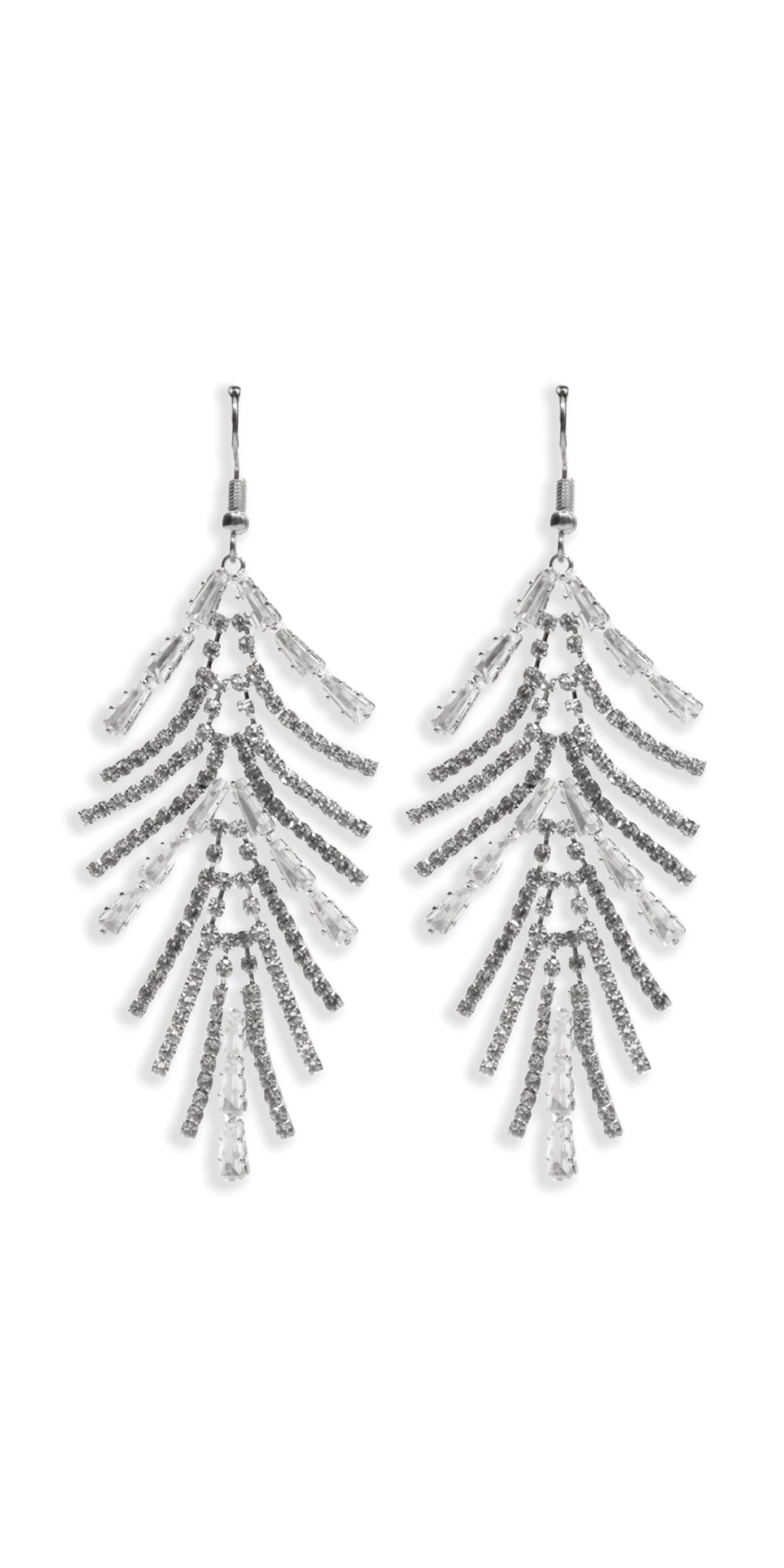 Grand Fan Cubic Zirconia Drop Earrings - Image 3