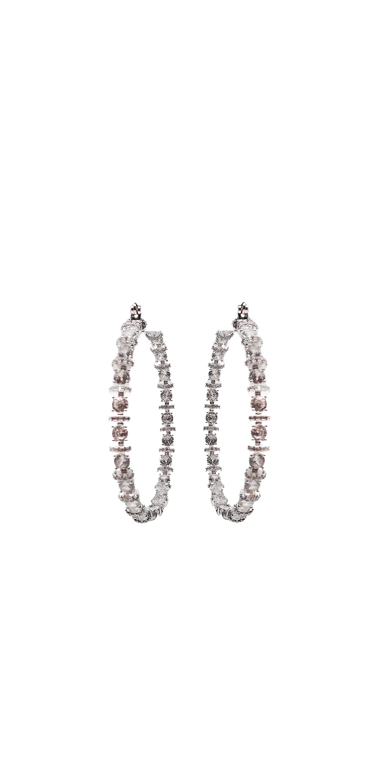 Large Cubic Zirconia Hoop Earrings