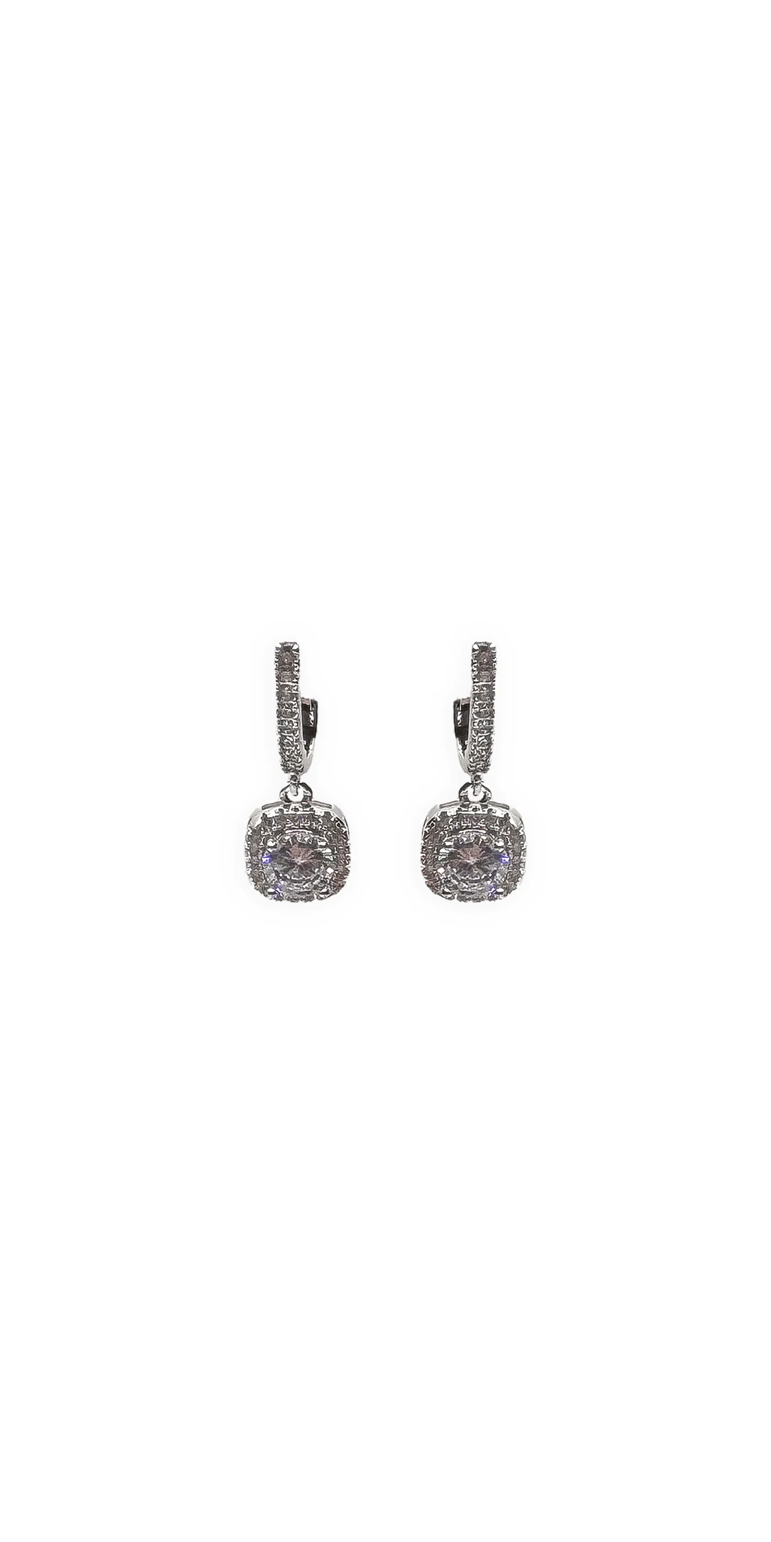 Leverback Cushion Stone Earrings
