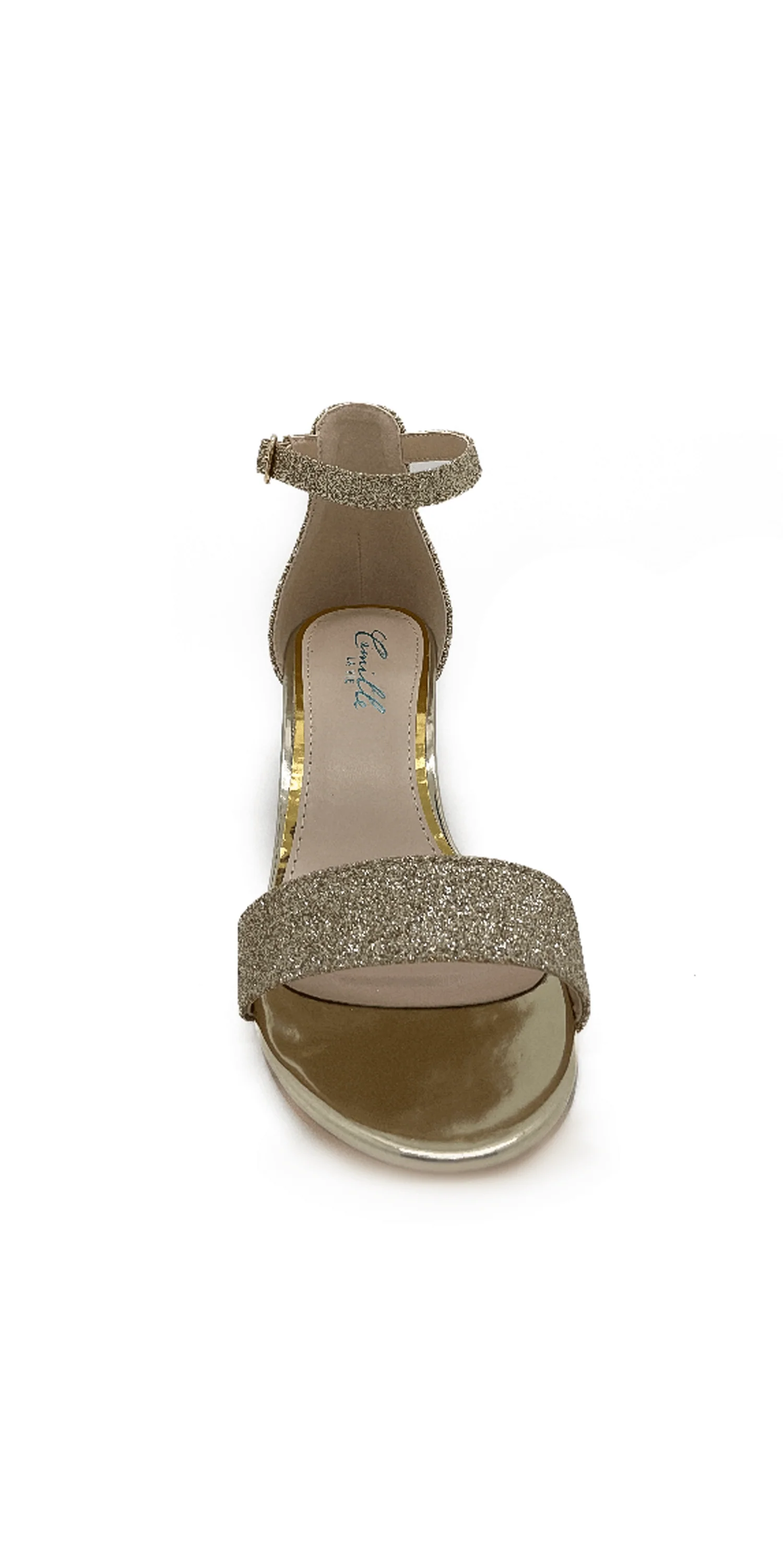 Low Heel Glitter Ankle Strap Sandal - Image 2
