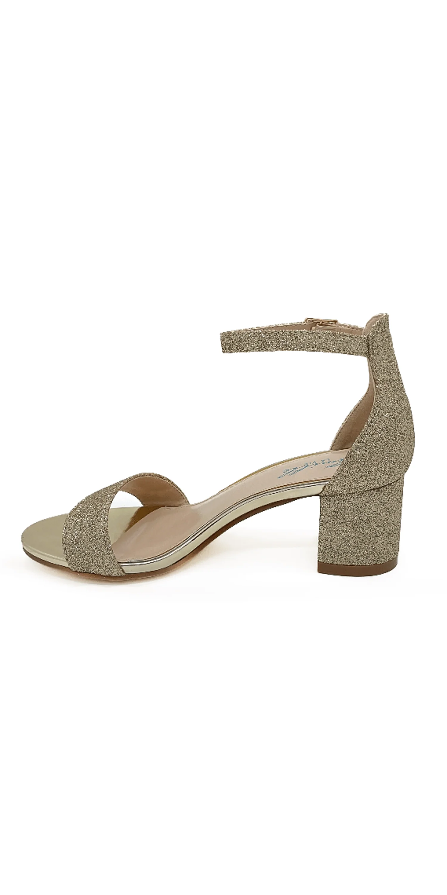 Low Heel Glitter Ankle Strap Sandal - Image 4