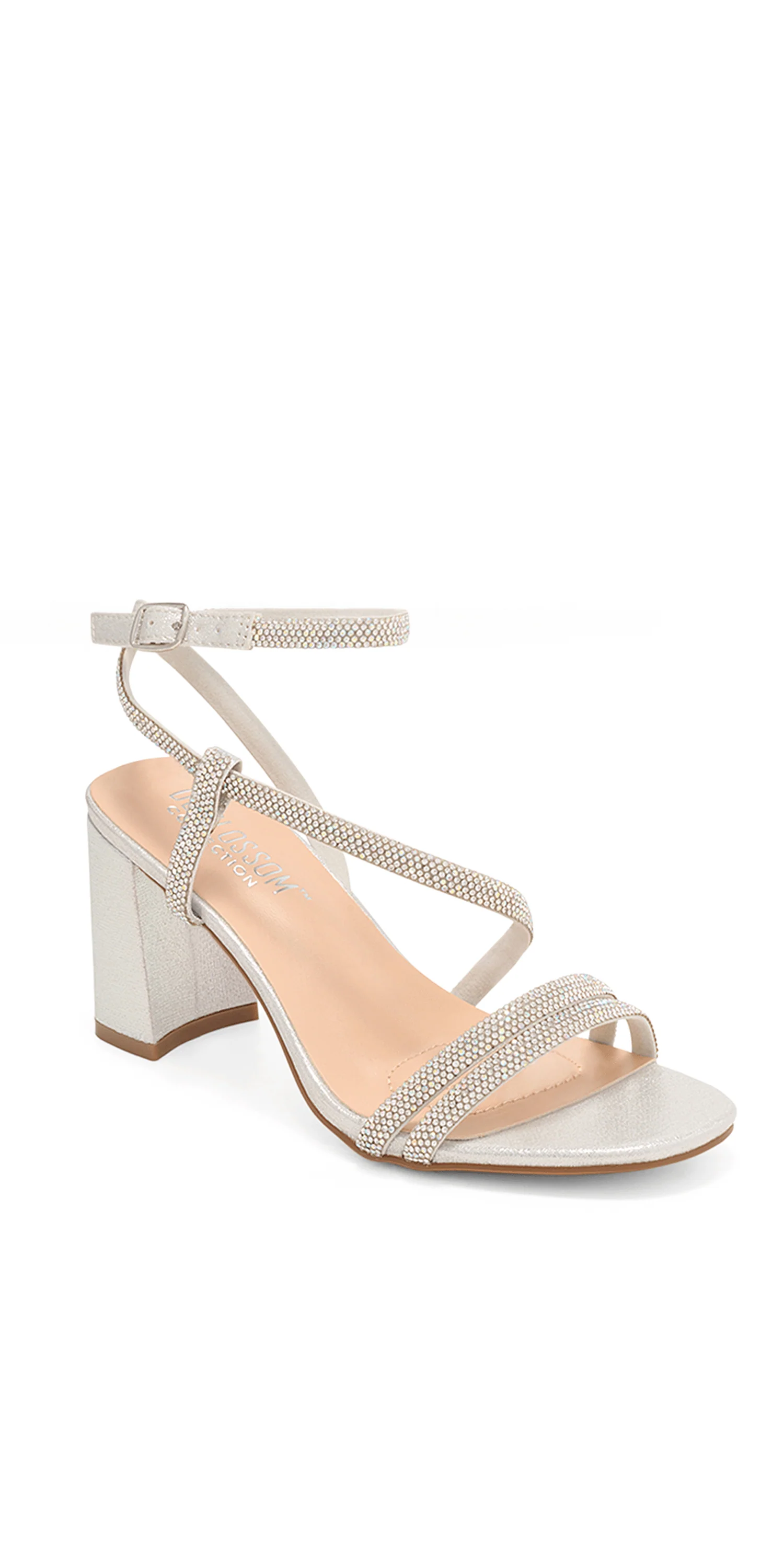 Mars 17 Mid Heel Rhinestone Ankle Strap Sandal