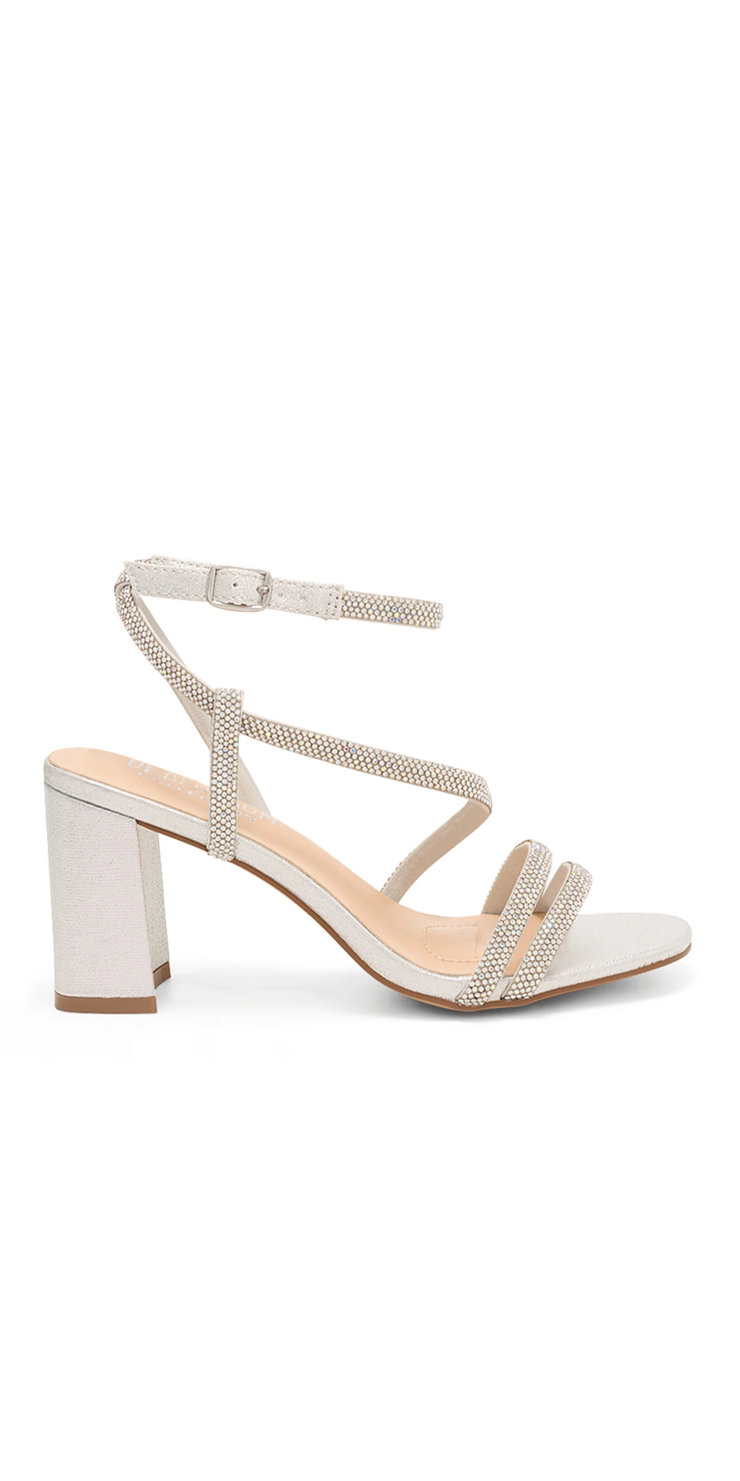 Mars 17 Mid Heel Rhinestone Ankle Strap Sandal - Image 3