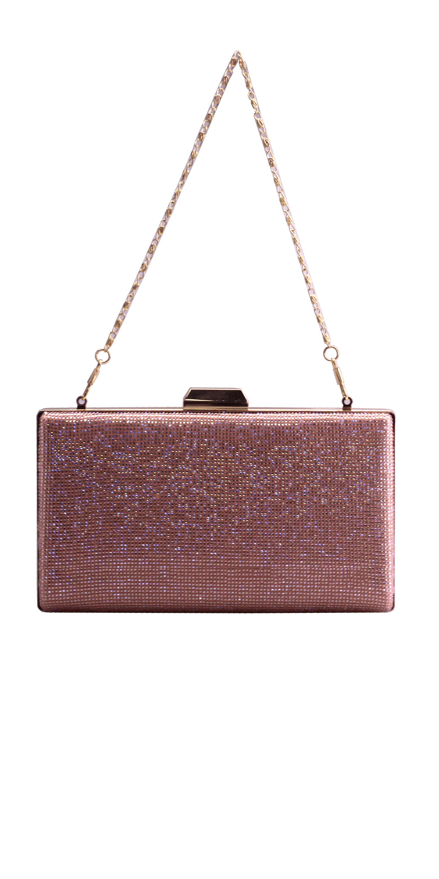 Metal Frame Rhinestone and Satin Handbag - Image 2