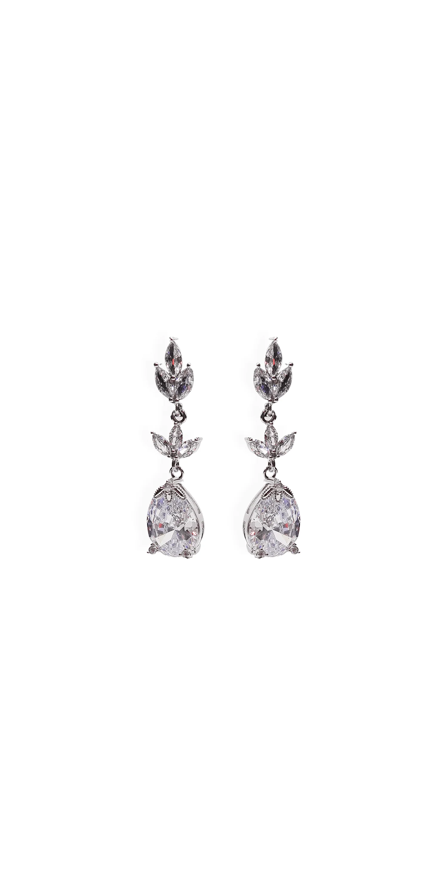 Mini Triple Leaf Teardrop Earrings