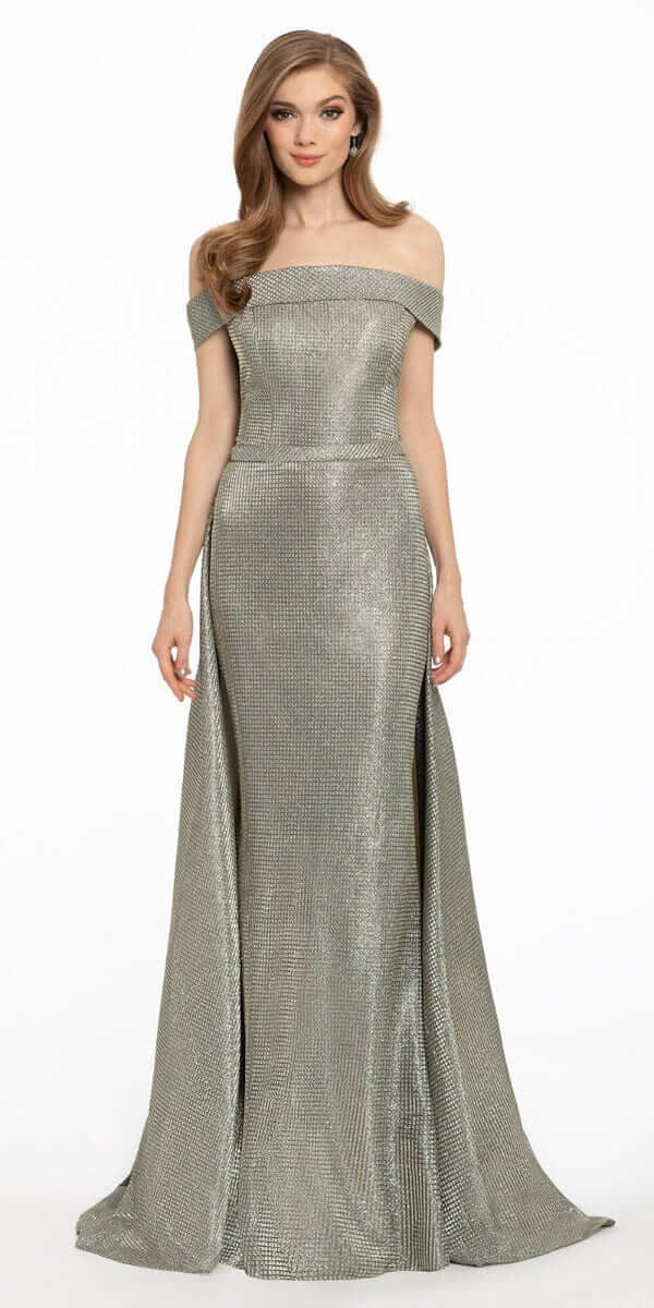 Off the Shoulder Metallic Shimmer Dress - Image 3