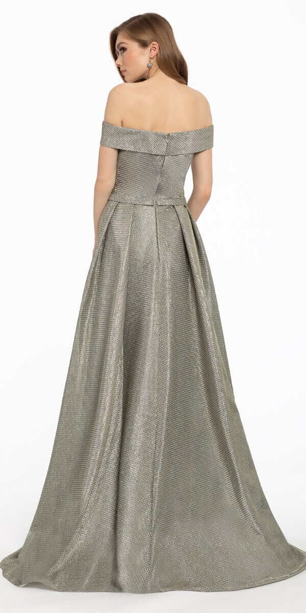 Off the Shoulder Metallic Shimmer Dress - Image 5
