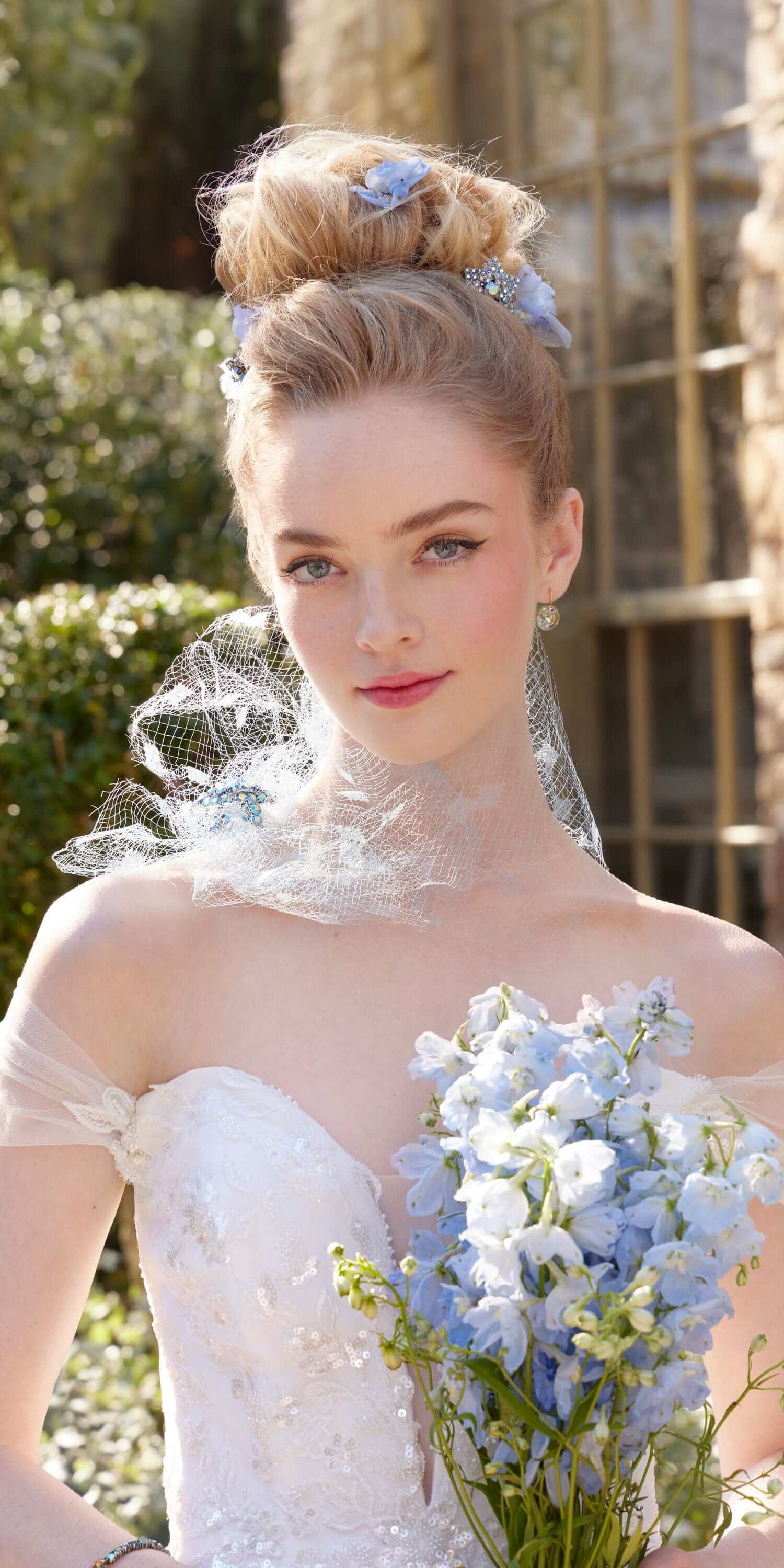 Off the Shoulder Tulle Plunging Beaded Trumpet Dress - Image 3