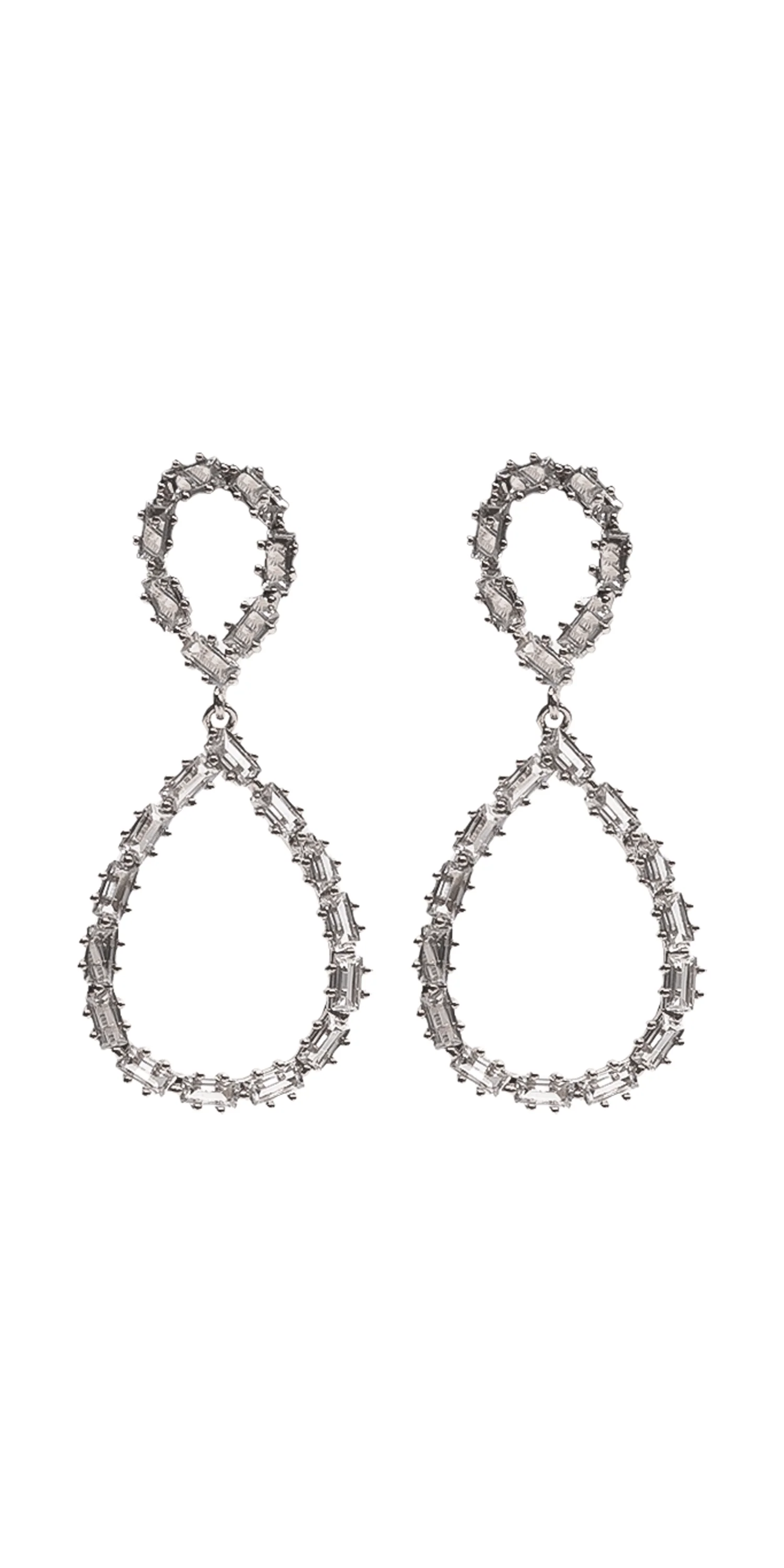 Open Teardrop Cubic Zirconia Earrings - Image 2