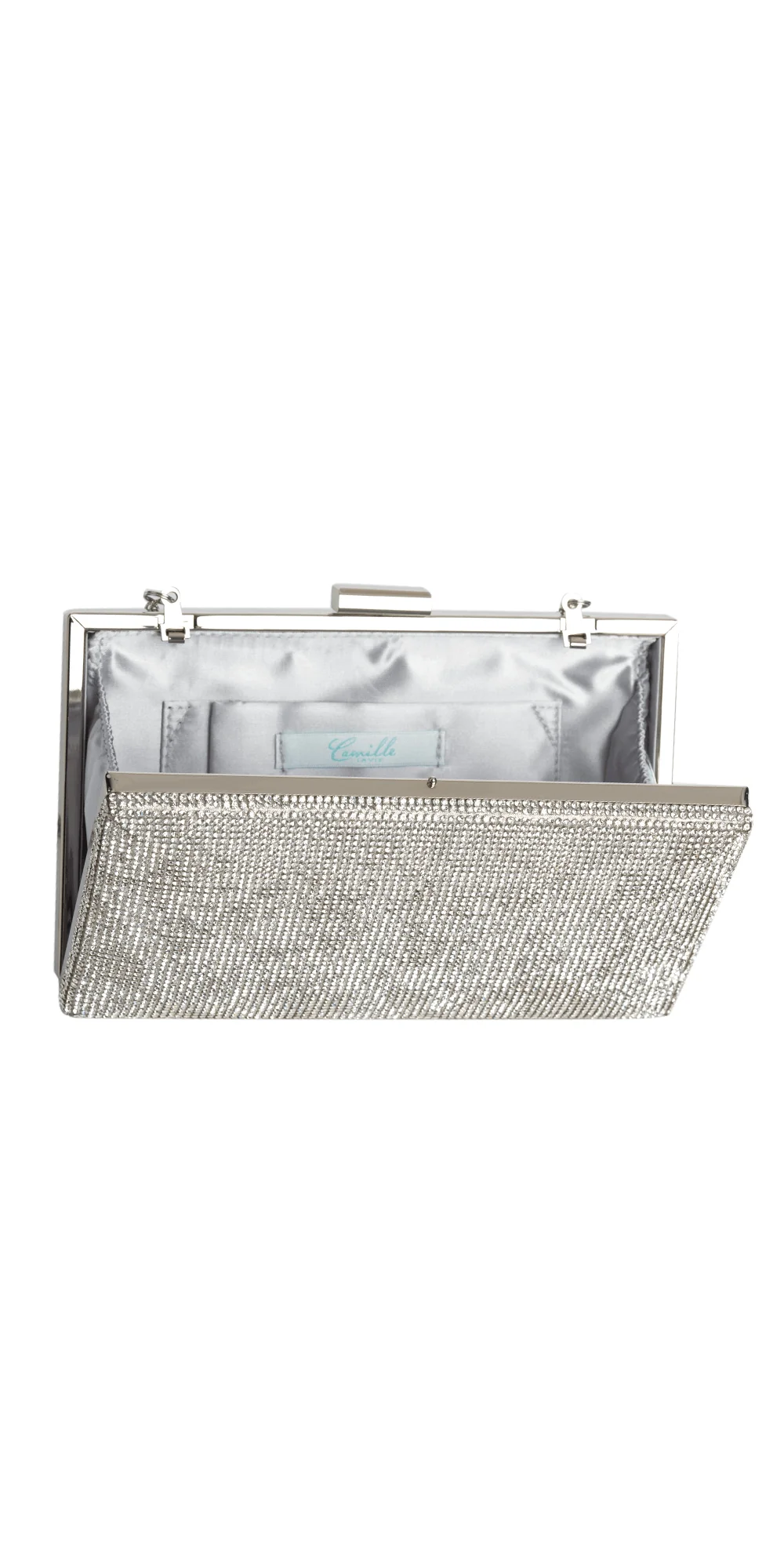 Rhinestone Handbag with Metal Top Closure - Image 4