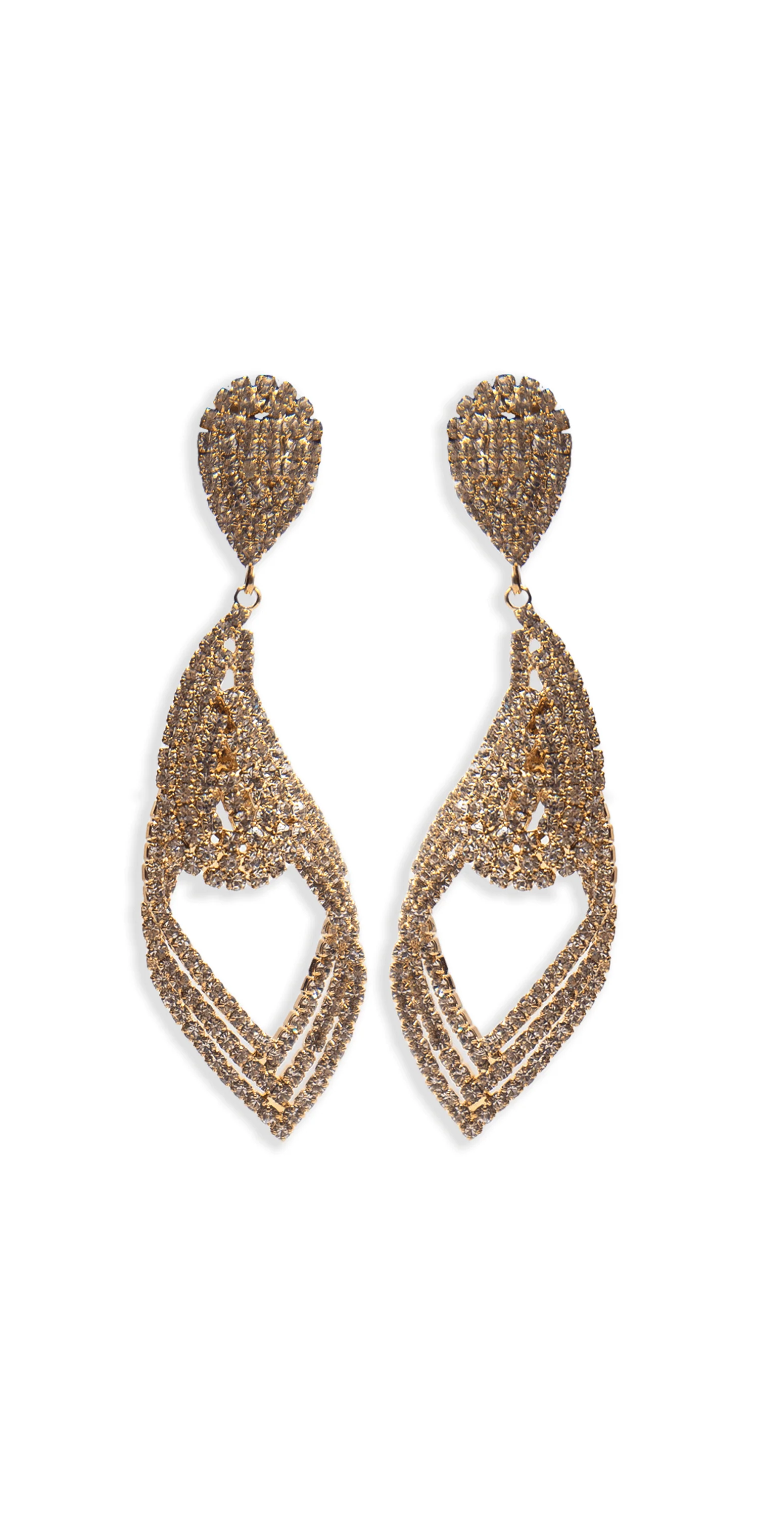 Rhinestone Filigree Teardrop Earrings