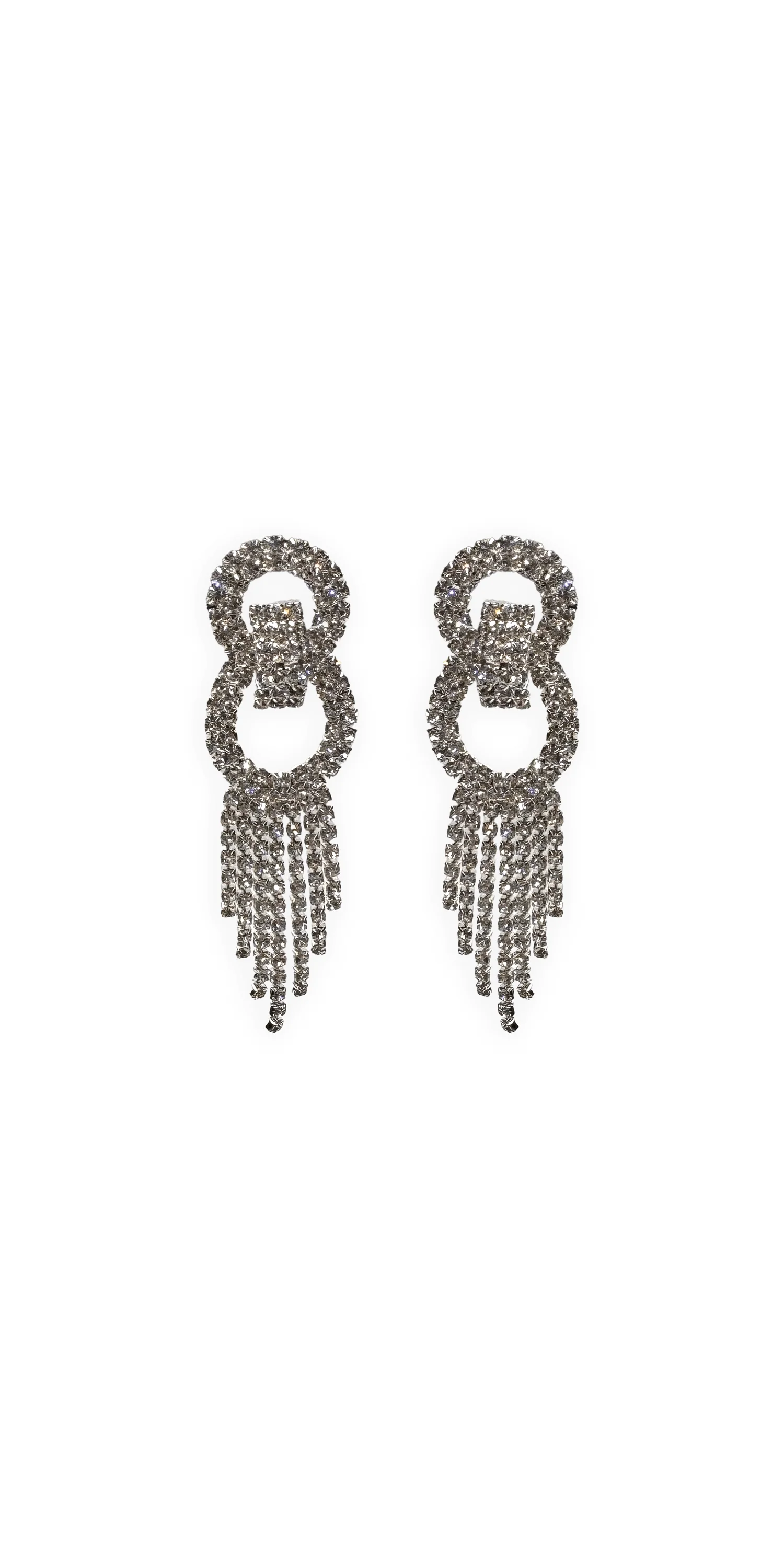 Rhinestone Interlock Multi Strand Earrings