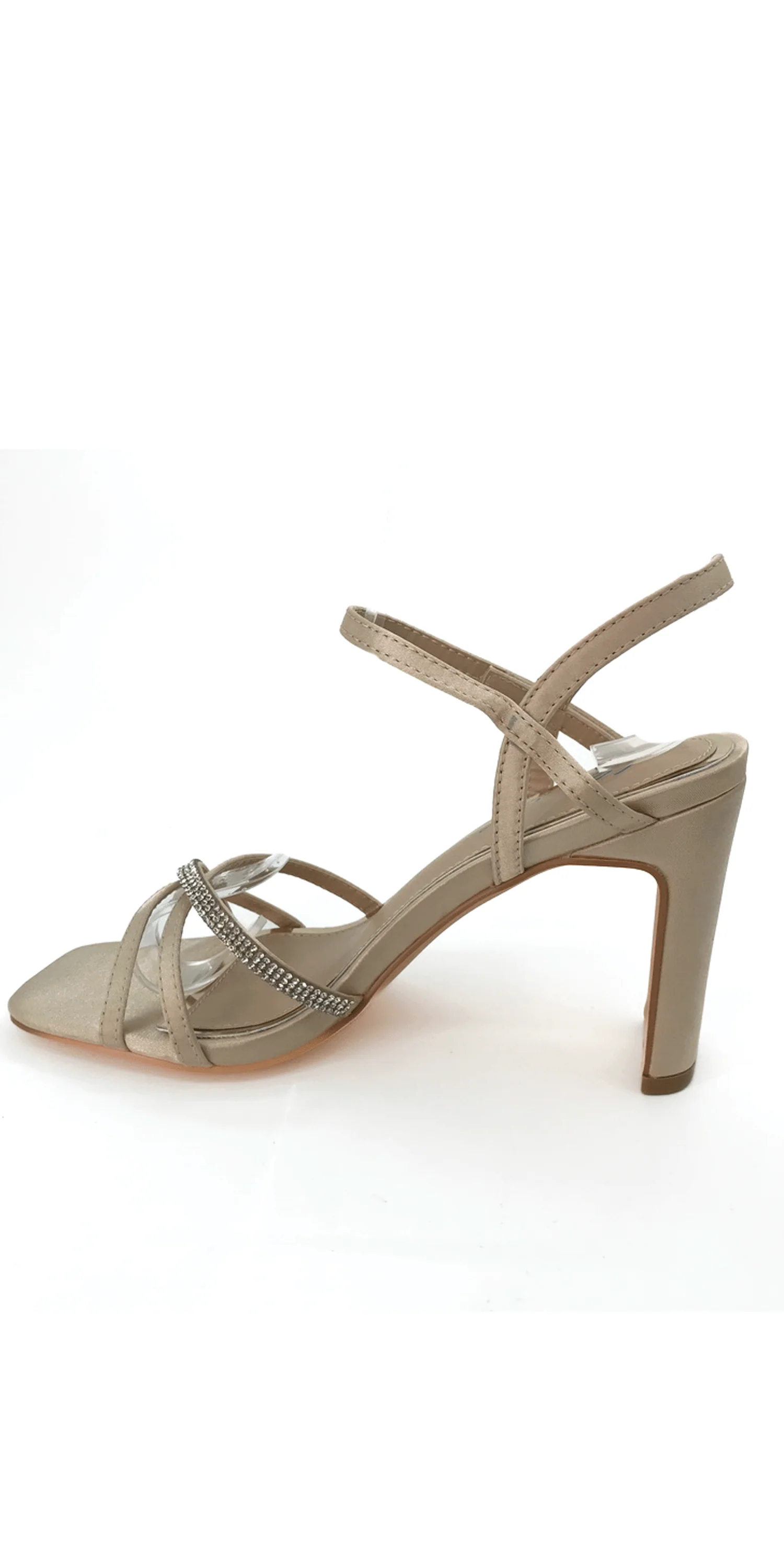 Satin High Heel Ankle Strap Sandal - Image 2