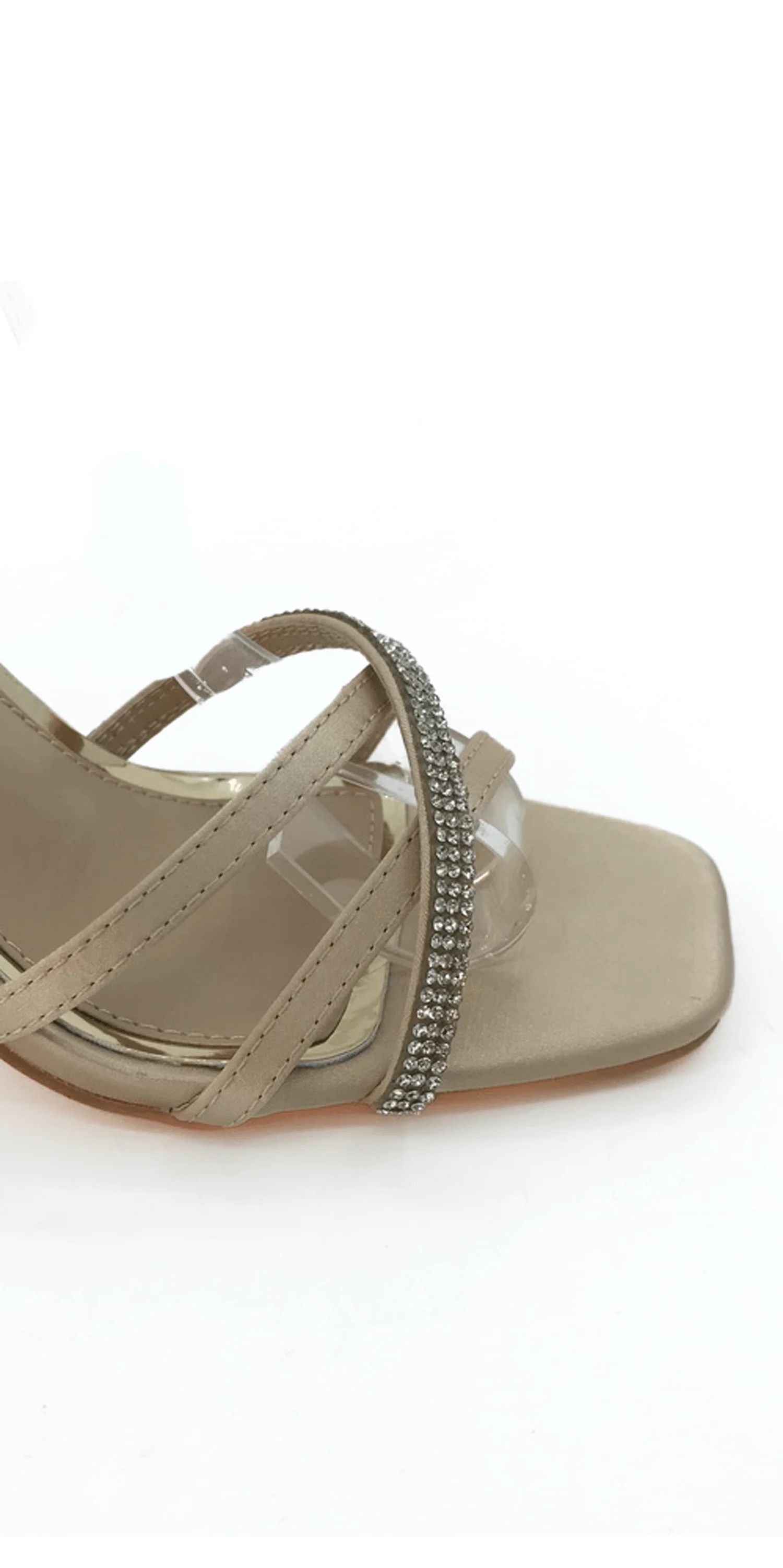 Satin High Heel Ankle Strap Sandal - Image 3
