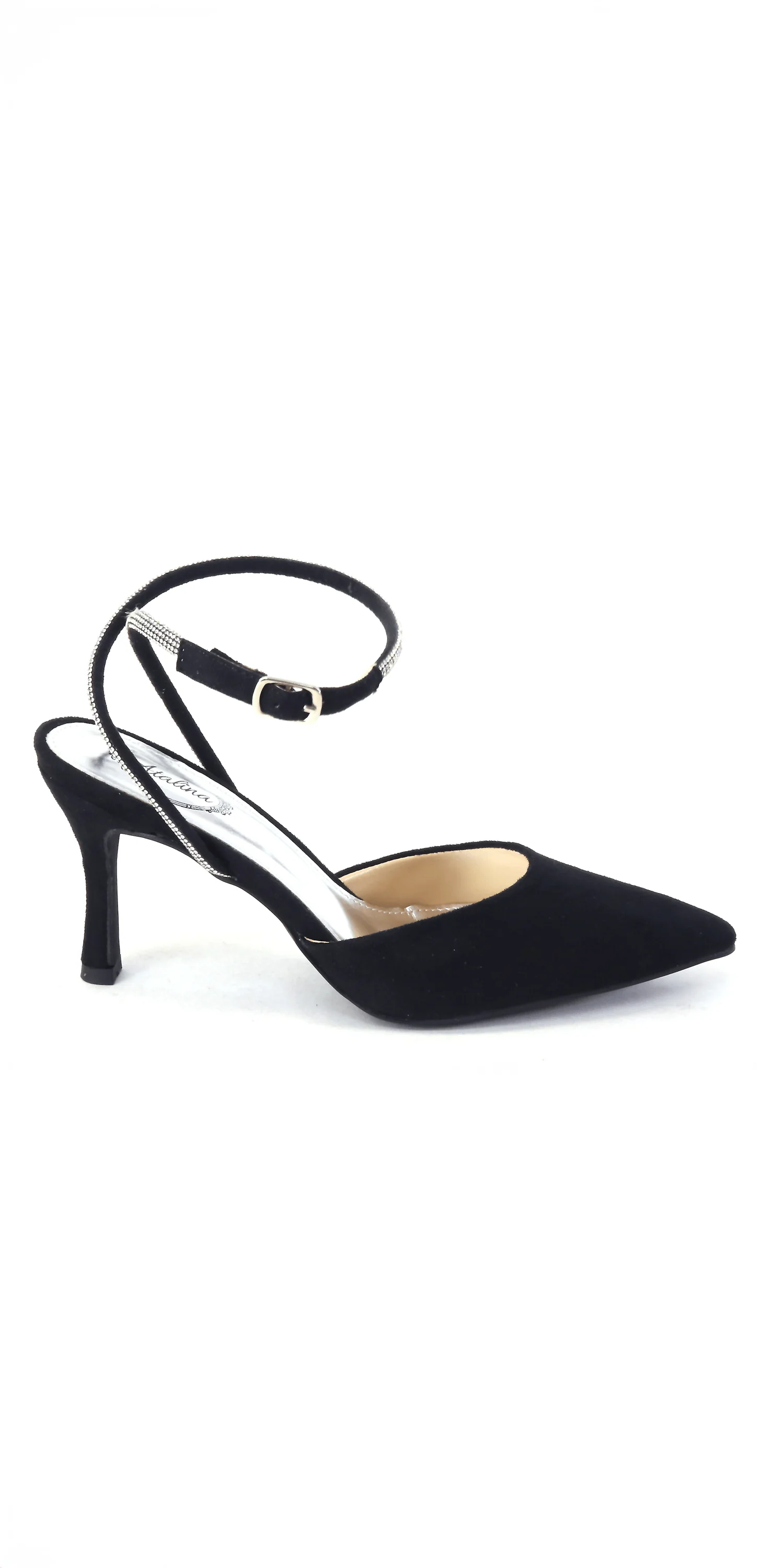 Satin Rhinestone Double Strap Slingback Sandal - Image 5