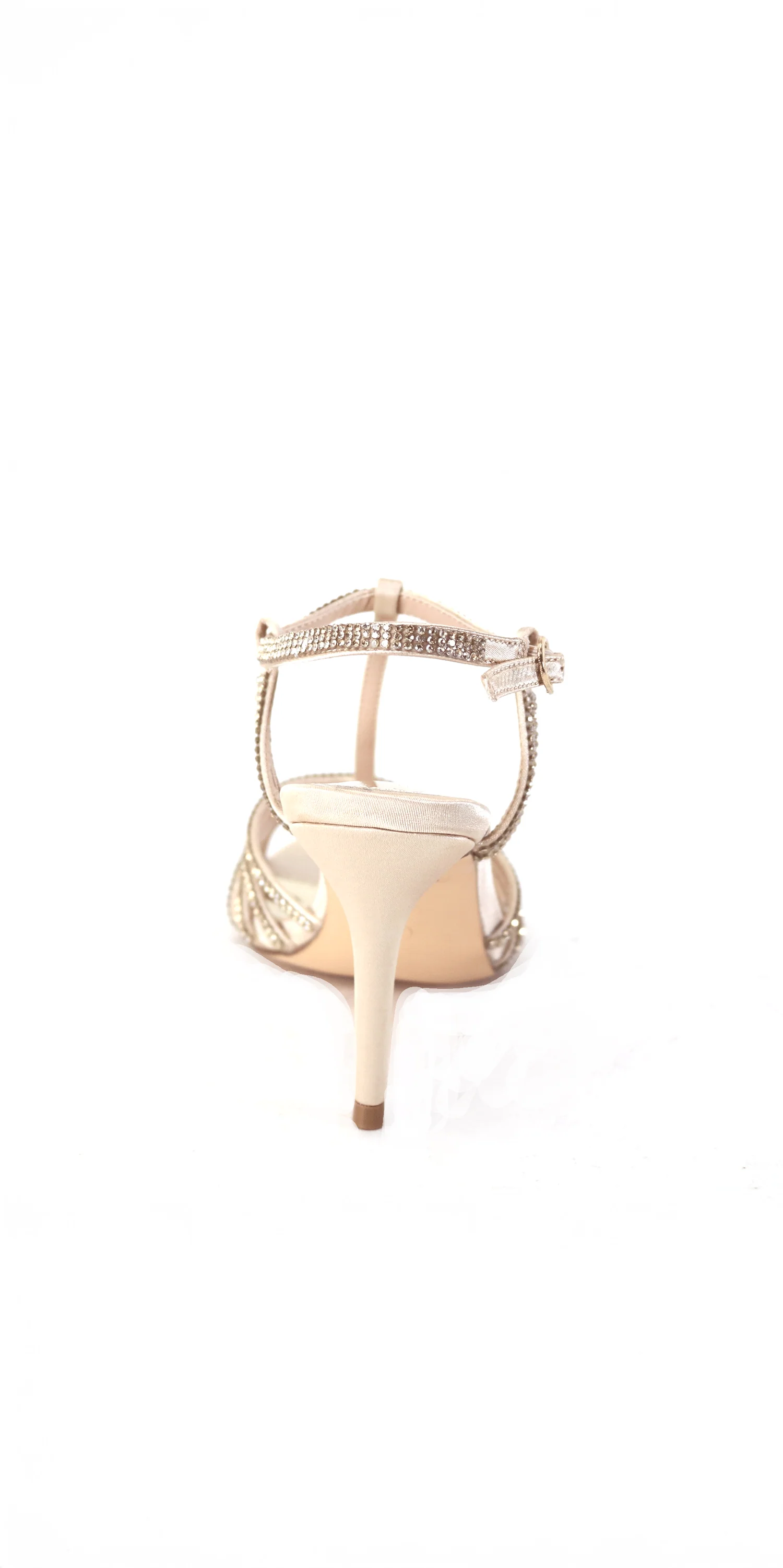 Satin Rhinestone Strappy High Heel Sandal - Image 5