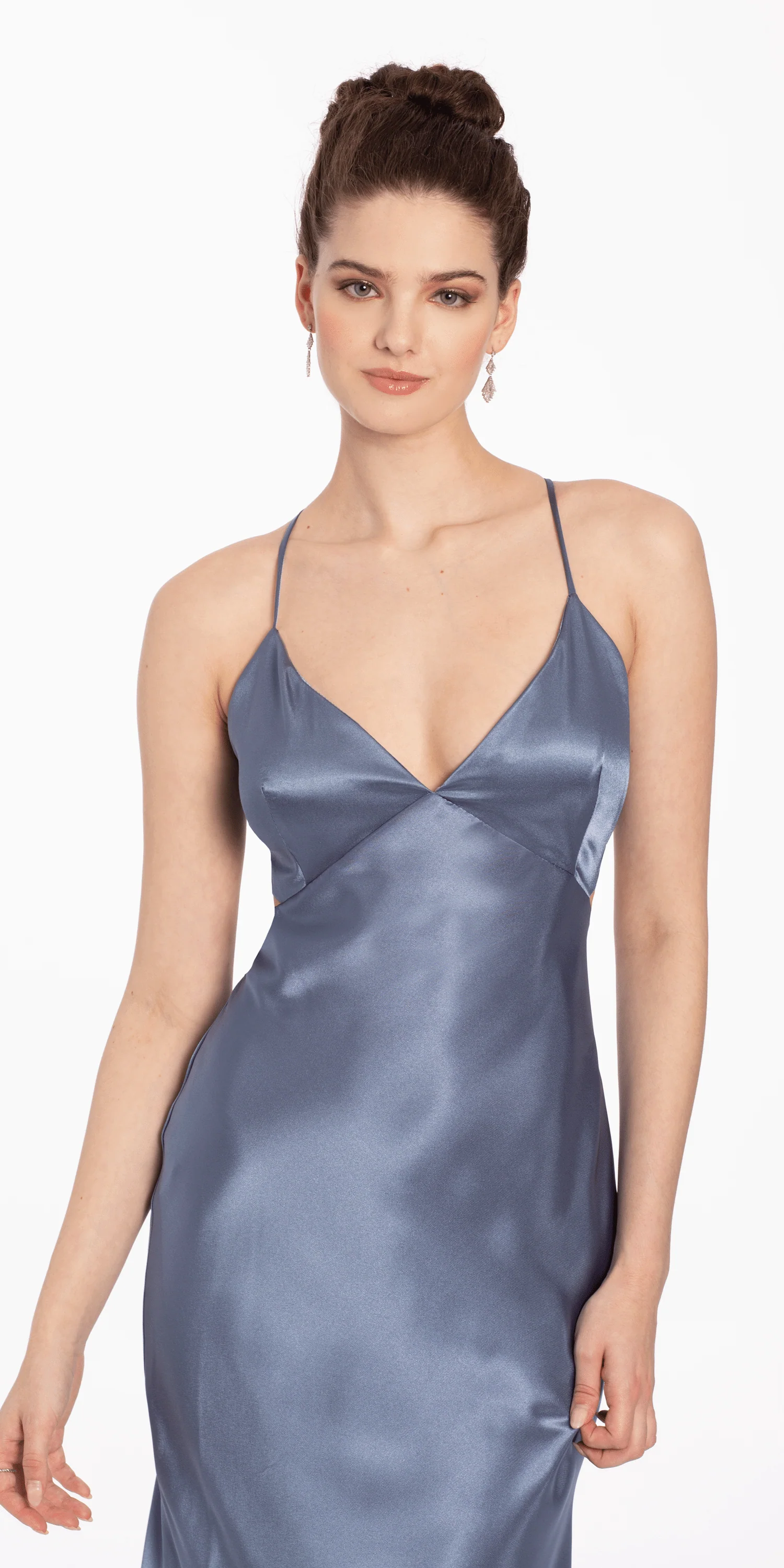 Satin Slip Tie Back Dress - Image 3