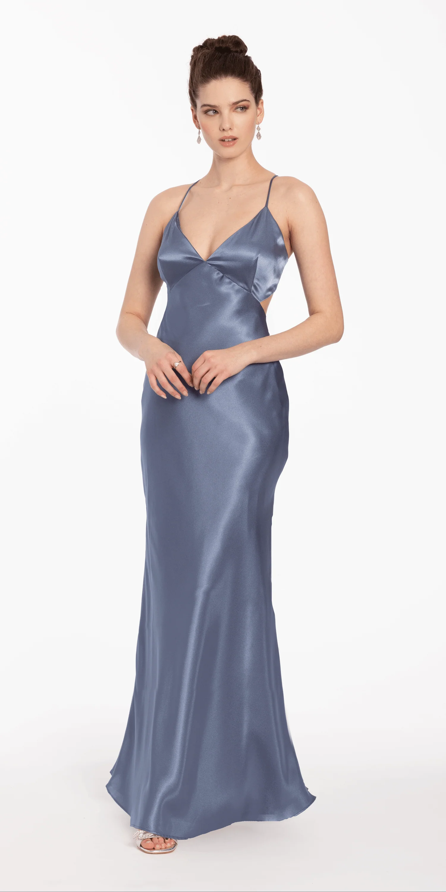 Satin Slip Tie Back Dress - Image 4