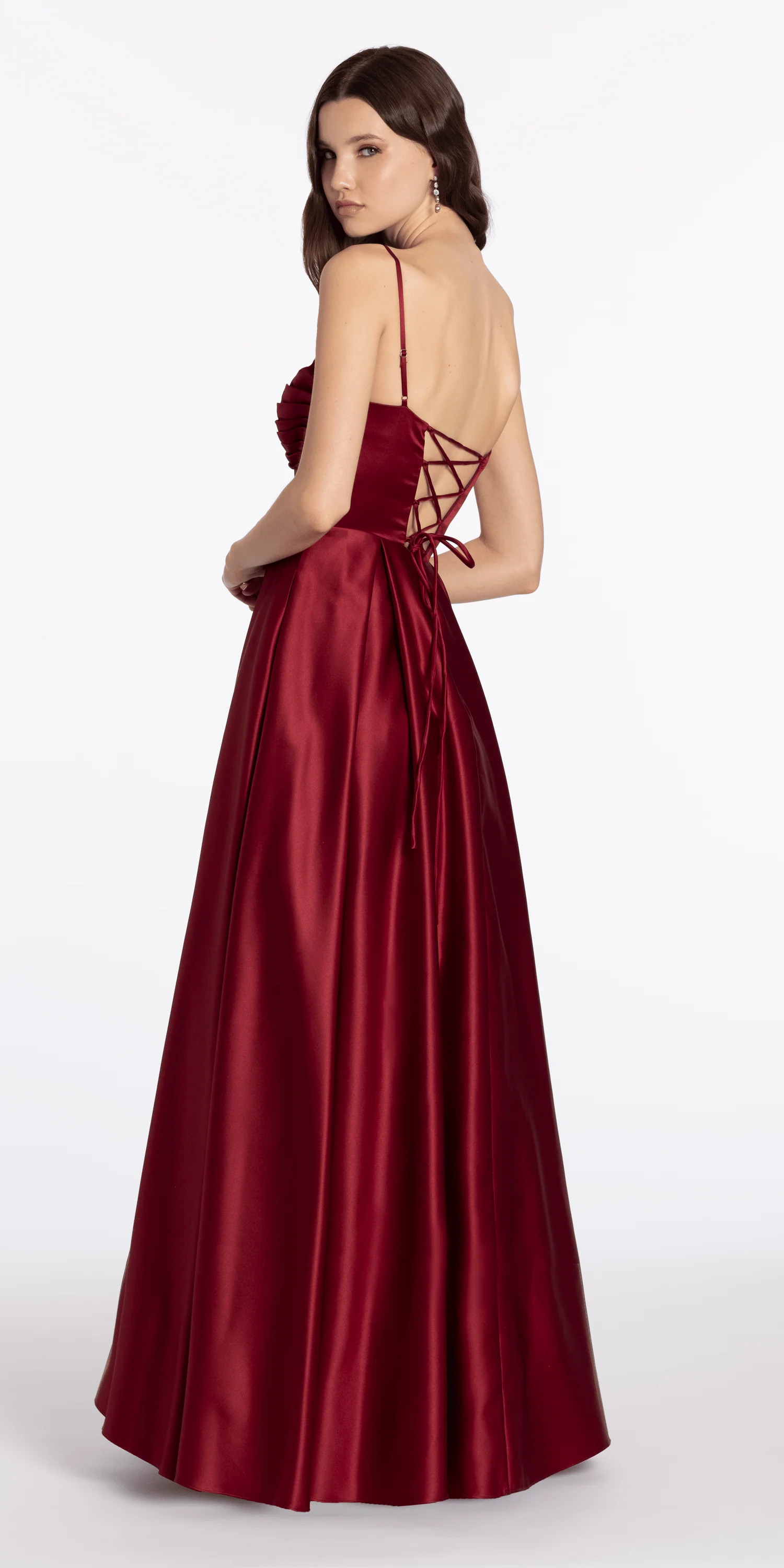 Satin Sweetheart Twist Corset Ballgown with Pockets - Image 4