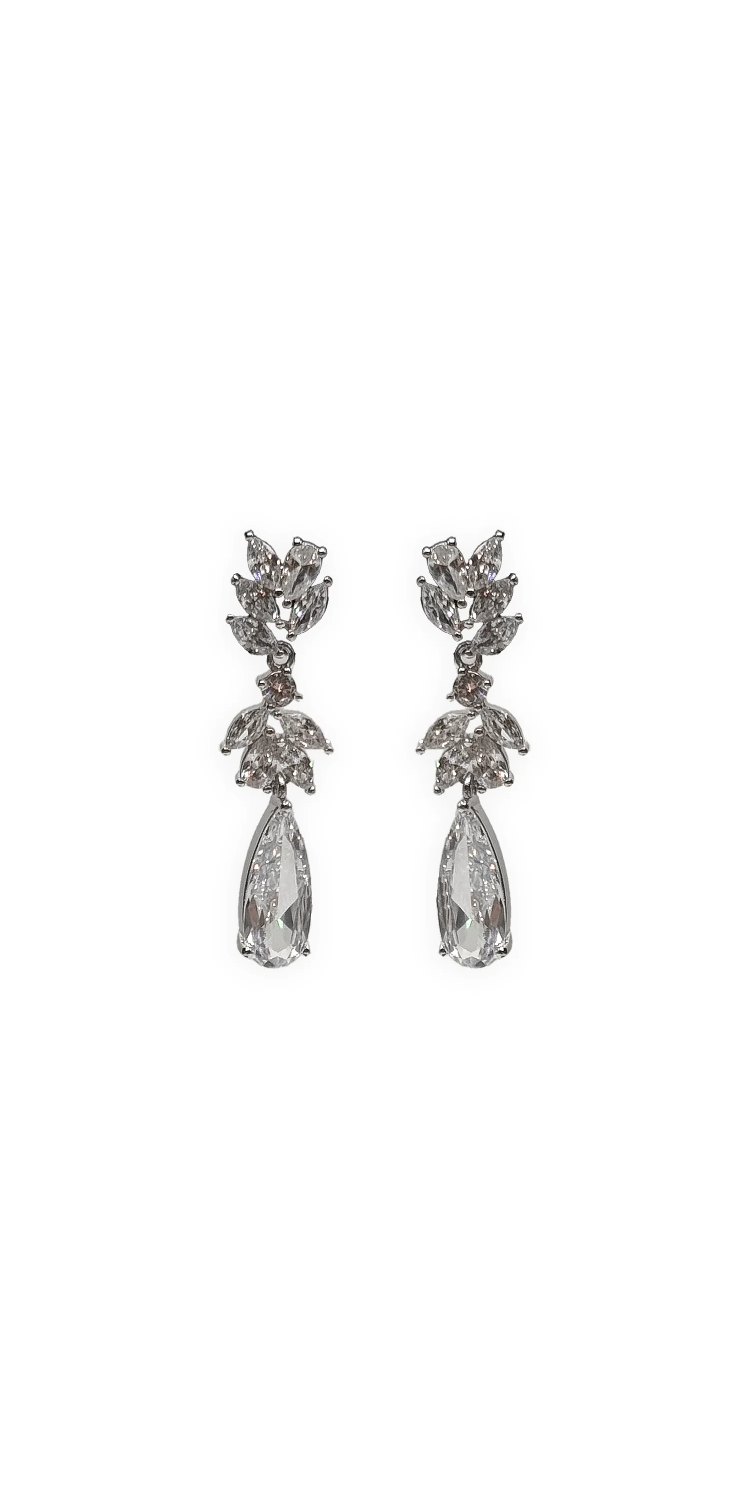 Small Tiered Cluster Teardrop Earrings