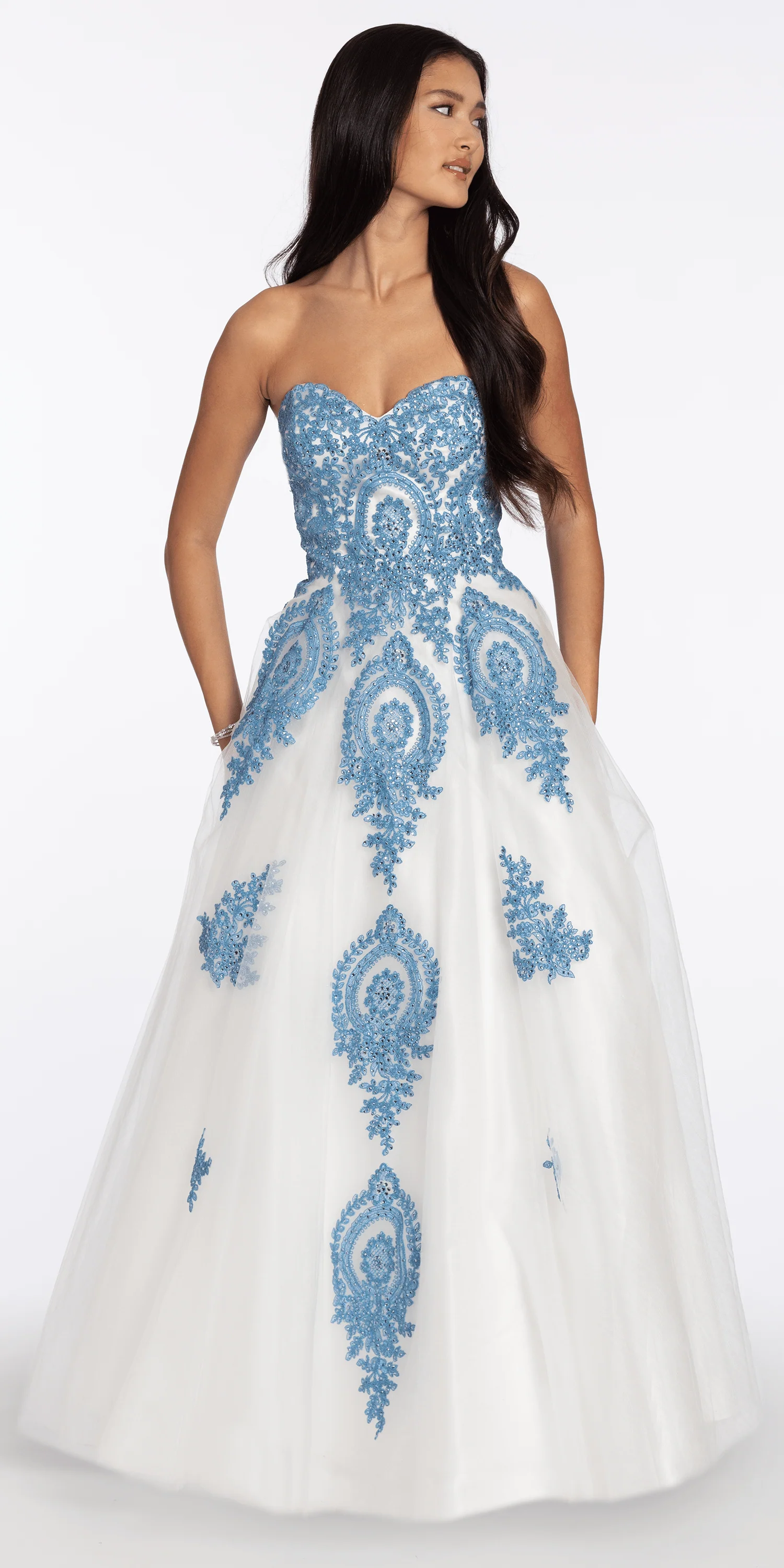 Strapless Beaded Embroidered Tulle Ballgown - Image 3