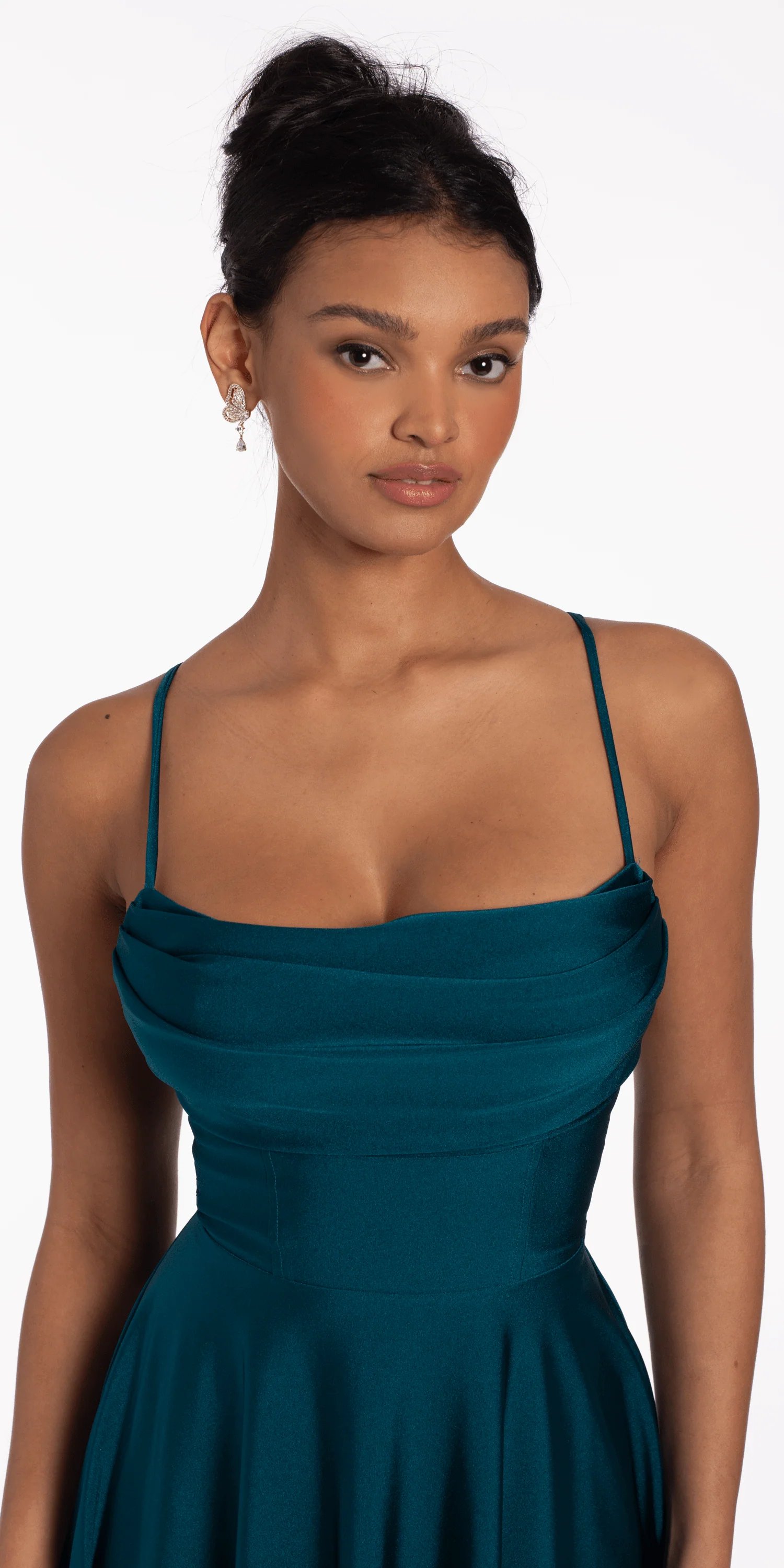 Stretch Satin Drape Tie Back Skater - Image 2