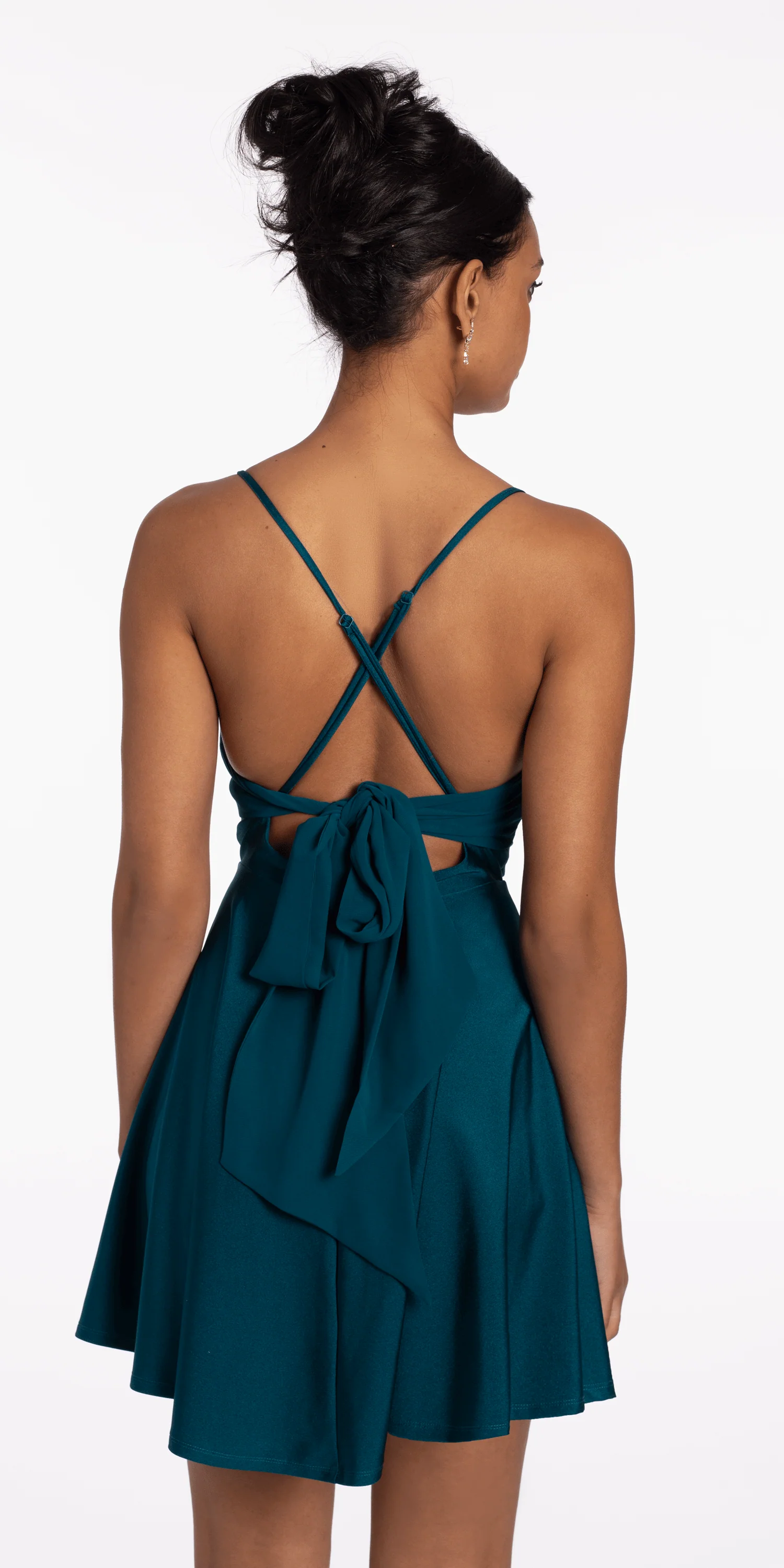 Stretch Satin Drape Tie Back Skater - Image 4