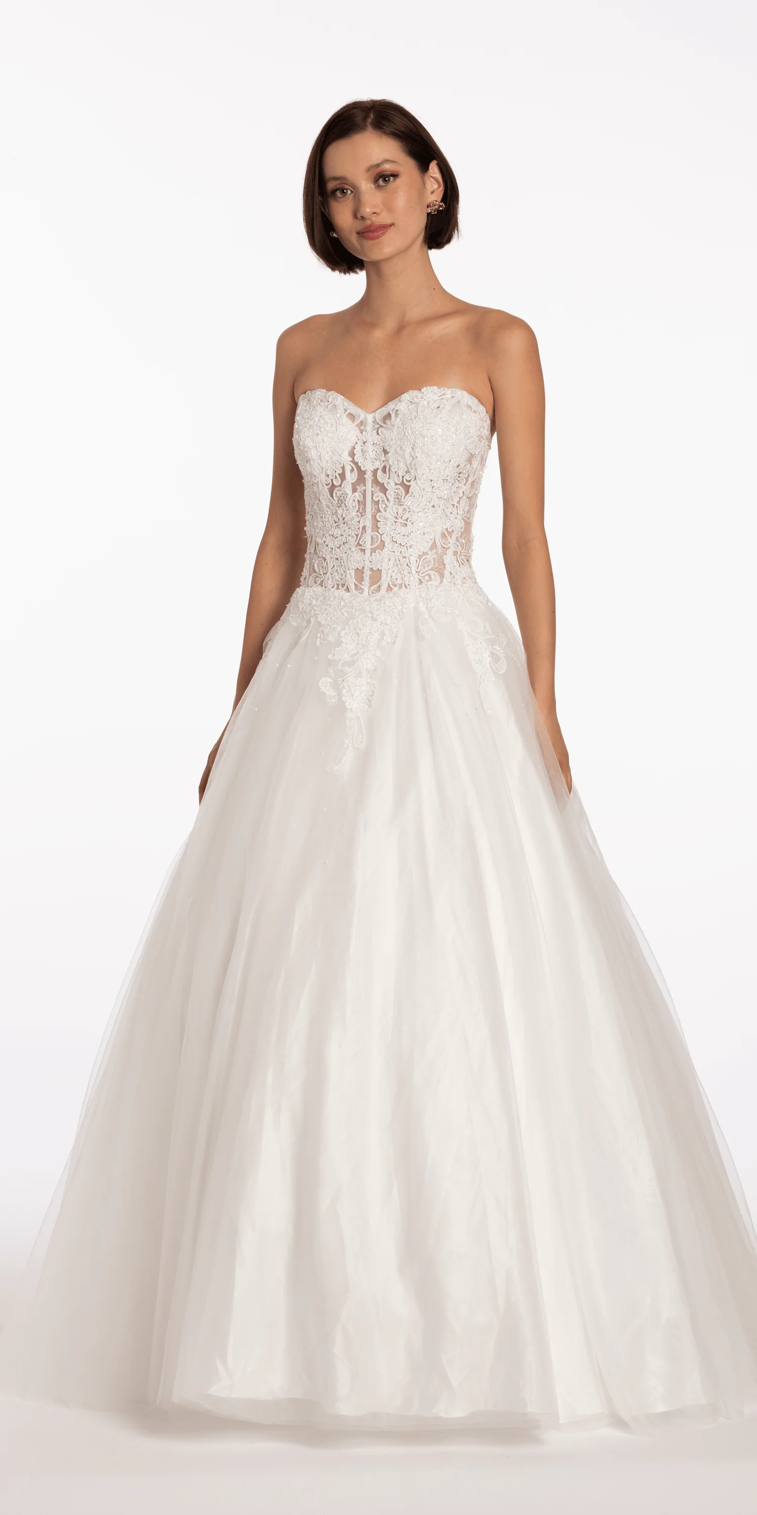 Sweetheart Embroidered Corset Ballgown with Heat Set Stones - Image 4