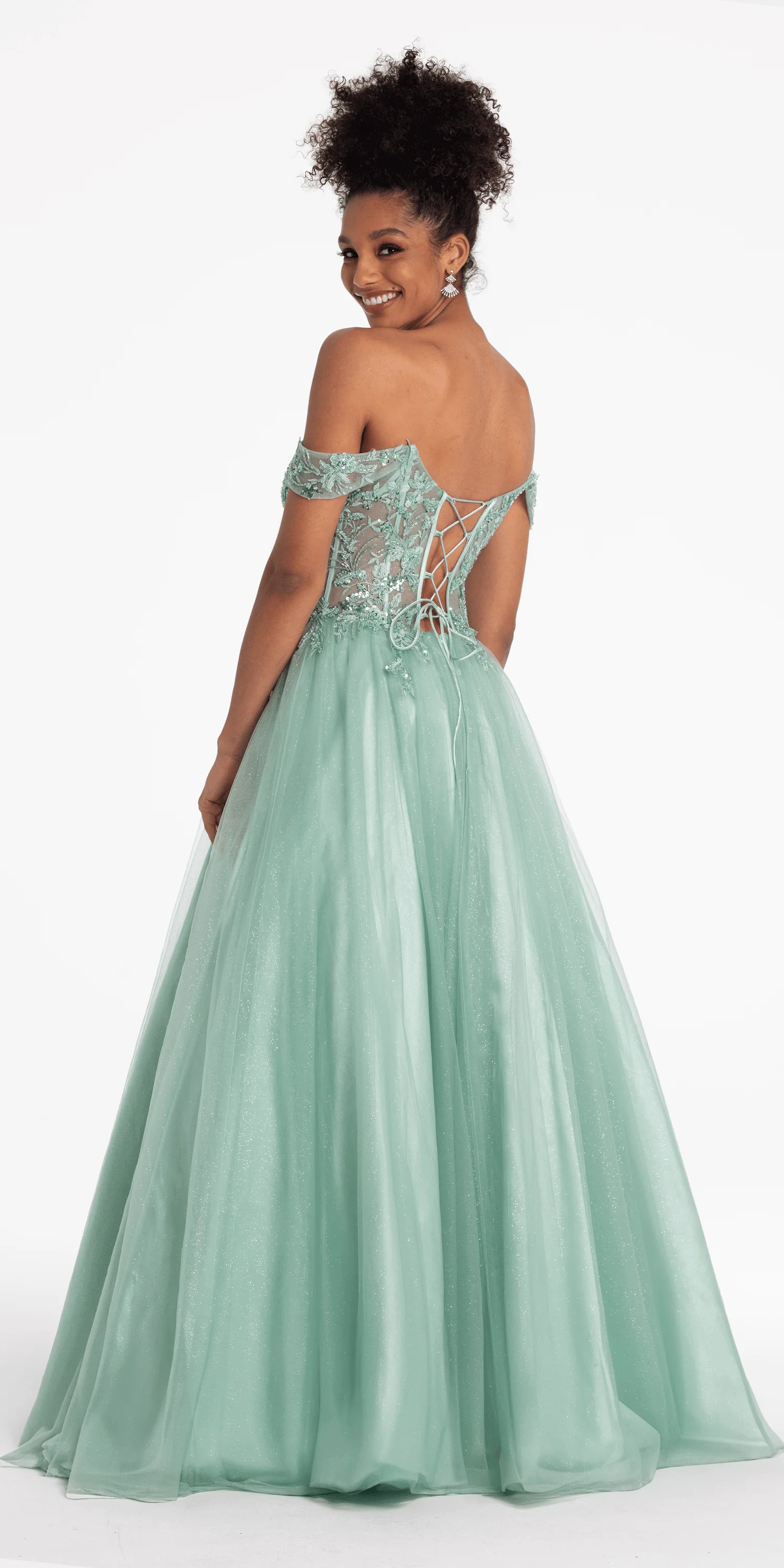 Sweetheart Embroidered Corset Lace Up Back Ballgown - Image 4