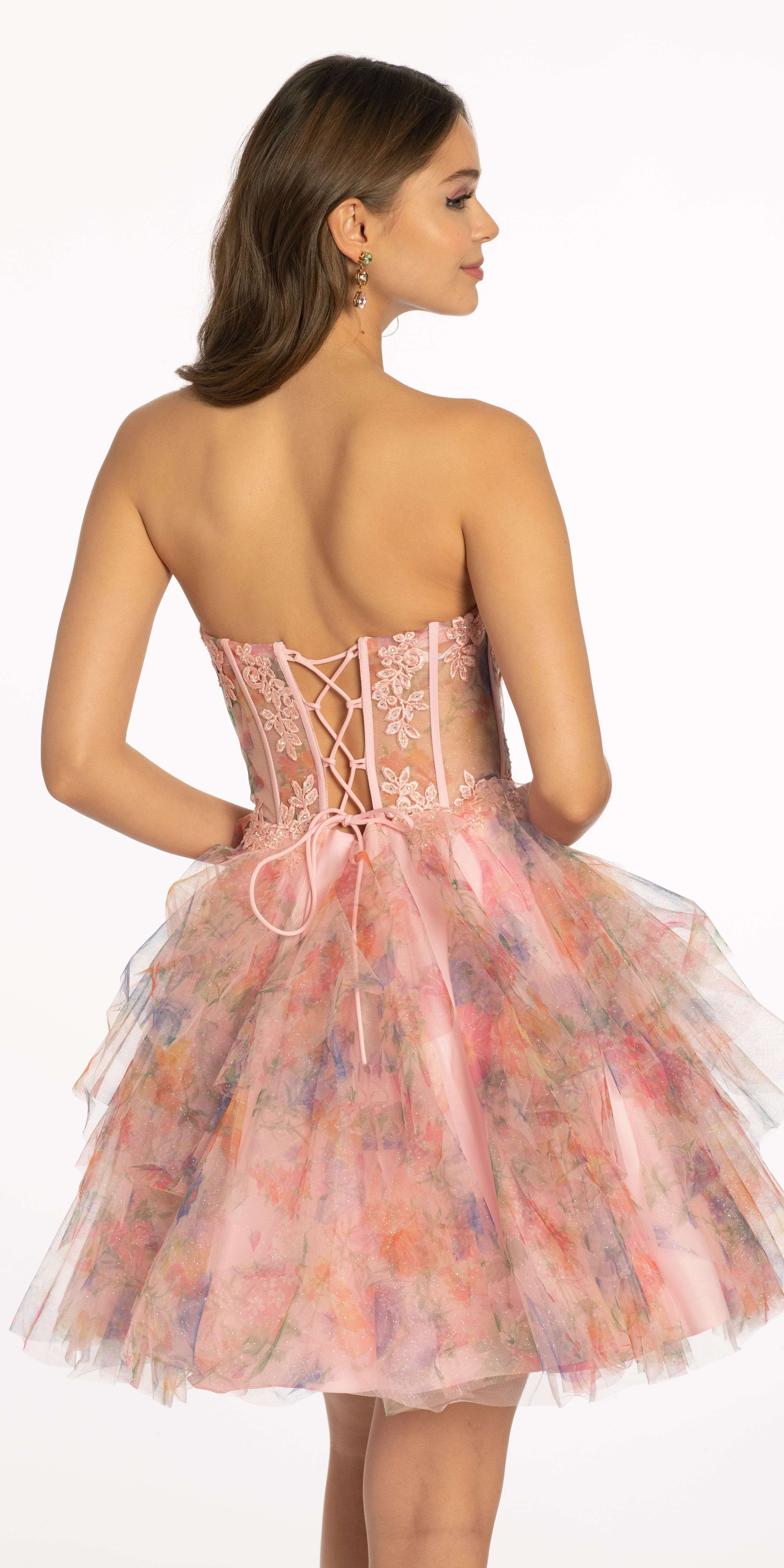 Sweetheart Embroidered Mesh Floral Tiered Fit and Flare Dress - Image 5