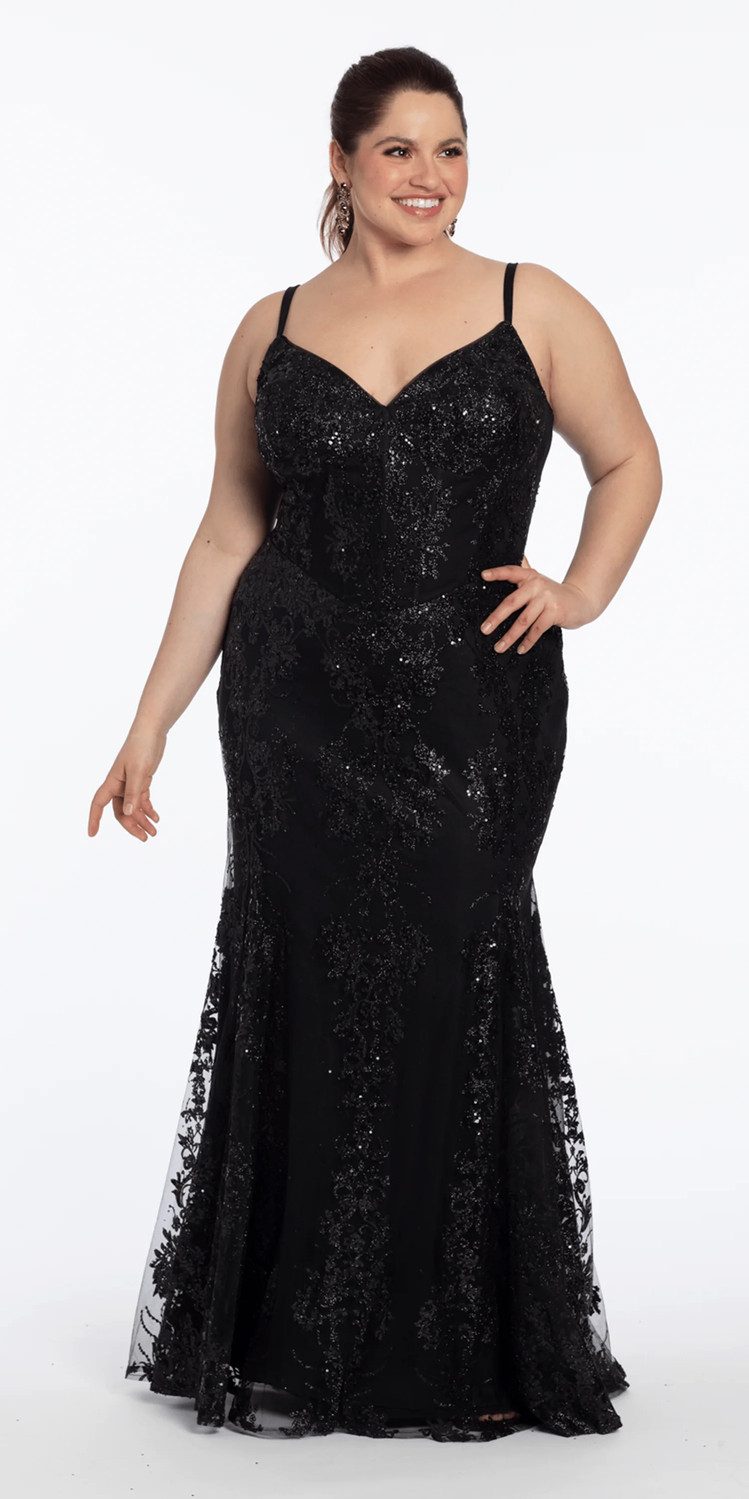 Sweetheart Glitter Corset V Back Mermaid Dress - Image 10