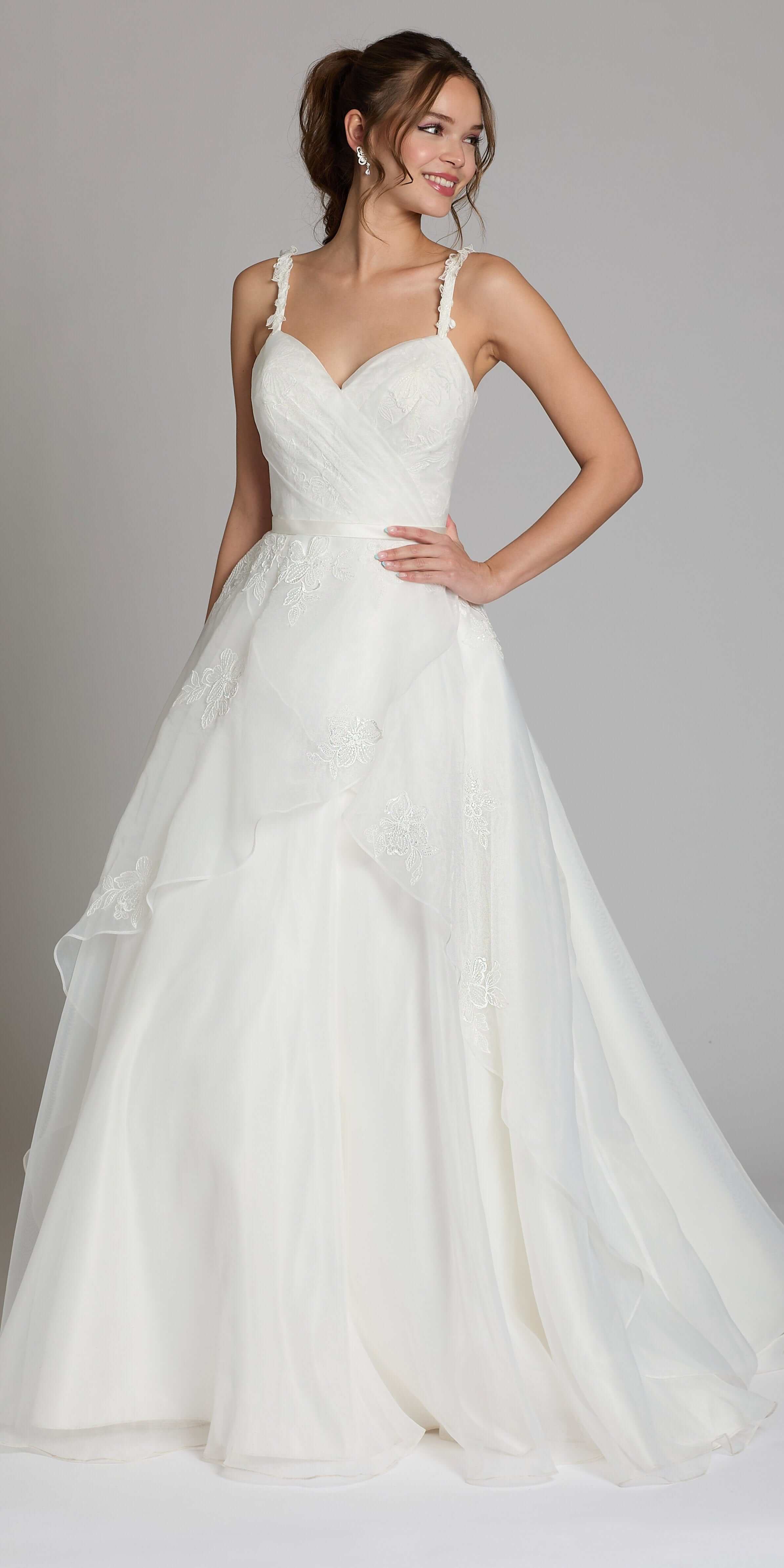 Sweetheart Organza Wrap Ballgown with 3D Shoulder Straps - Image 4