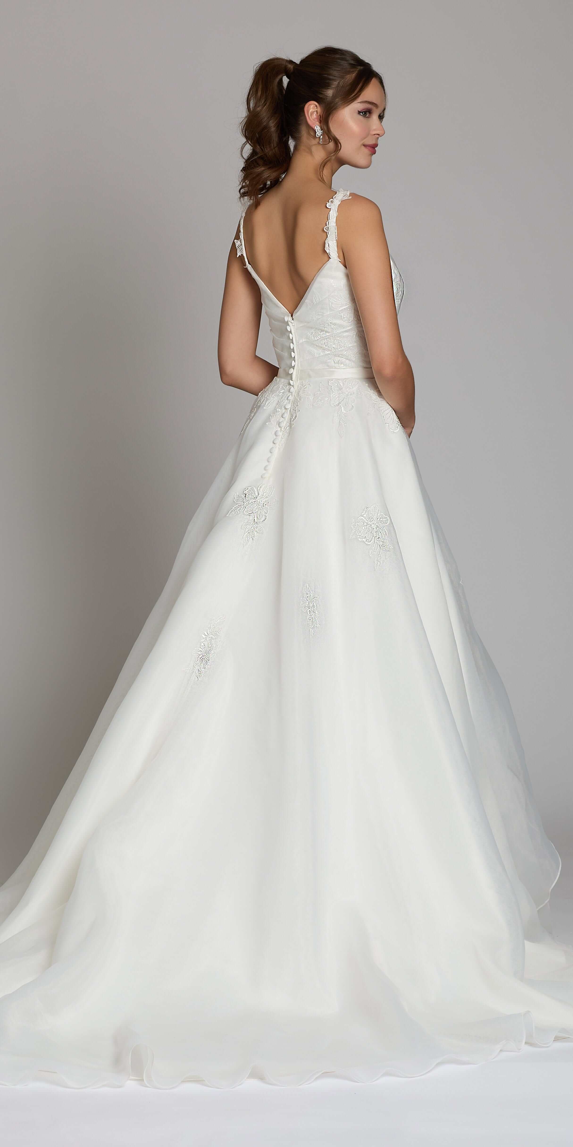 Sweetheart Organza Wrap Ballgown with 3D Shoulder Straps - Image 5