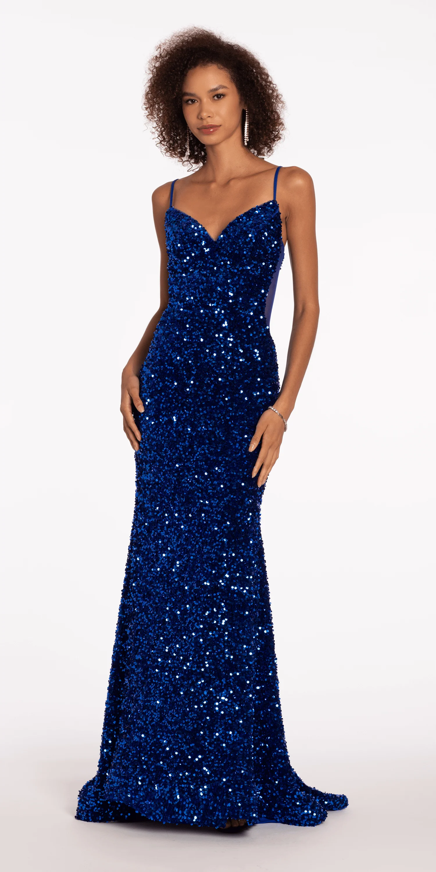 Sweetheart Sequin Trumpet Dress with Sheer Panels - Image 3