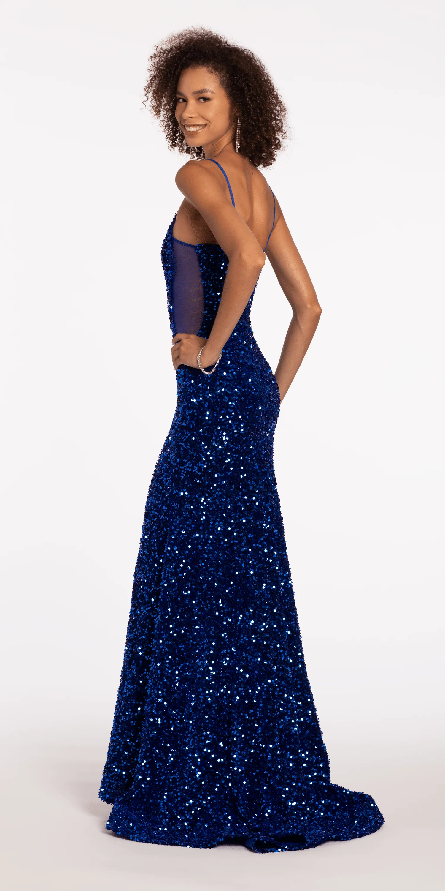 Sweetheart Sequin Trumpet Dress with Sheer Panels - Image 4