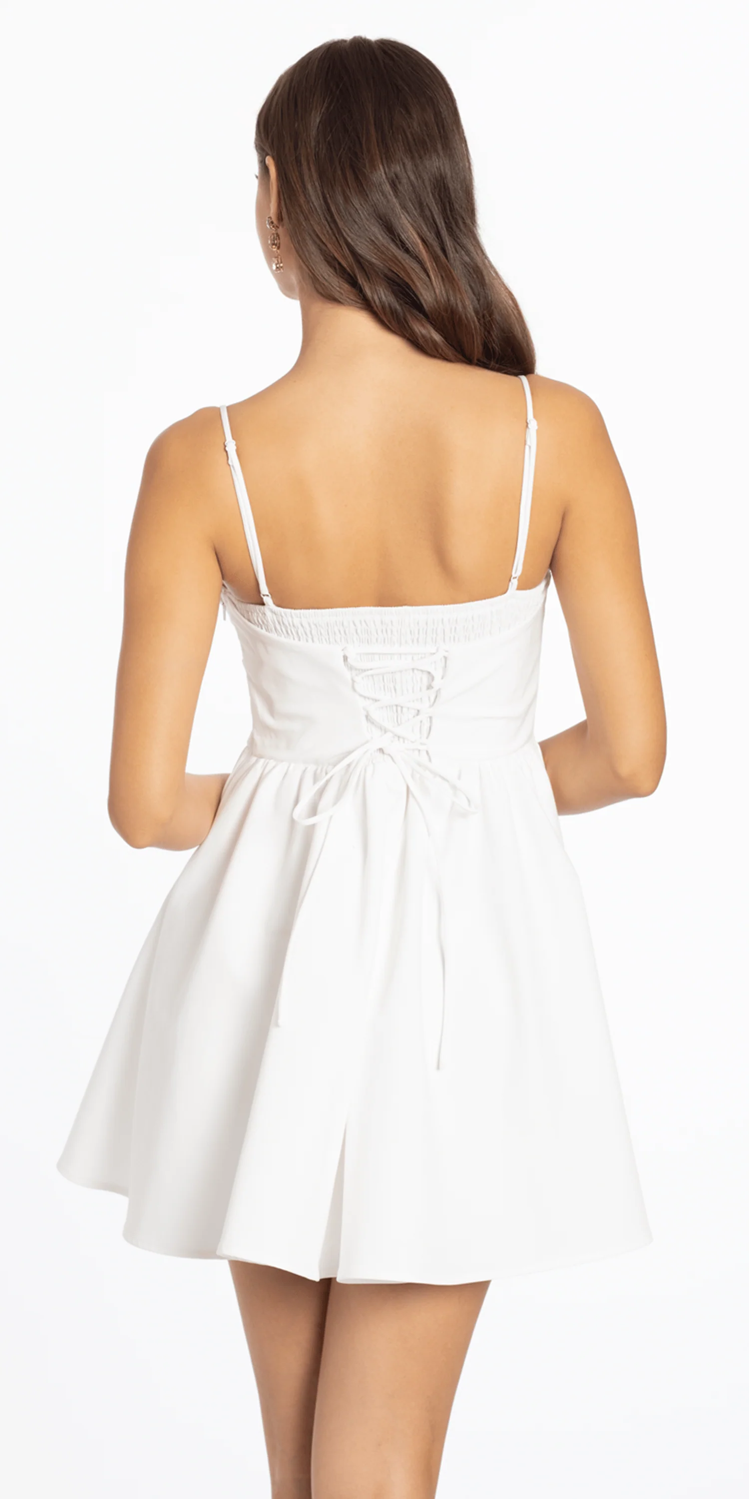 Sweetheart Woven Lace Up Back Fit and Flare Dress - Image 5