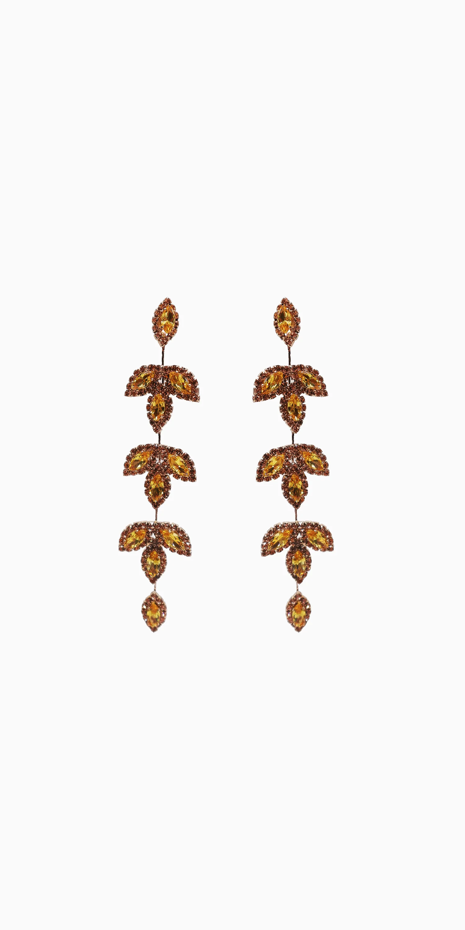 Triple Leaf Linear Drop Earrings