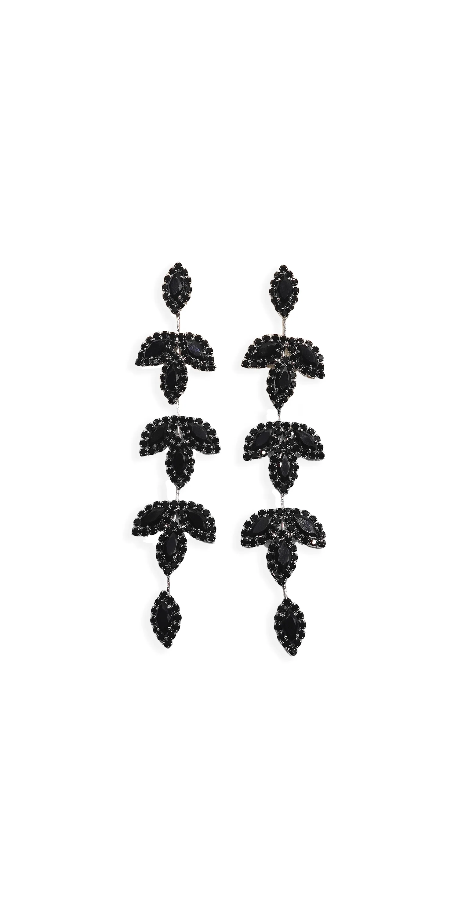 Triple Leaf Linear Drop Earrings - Image 2